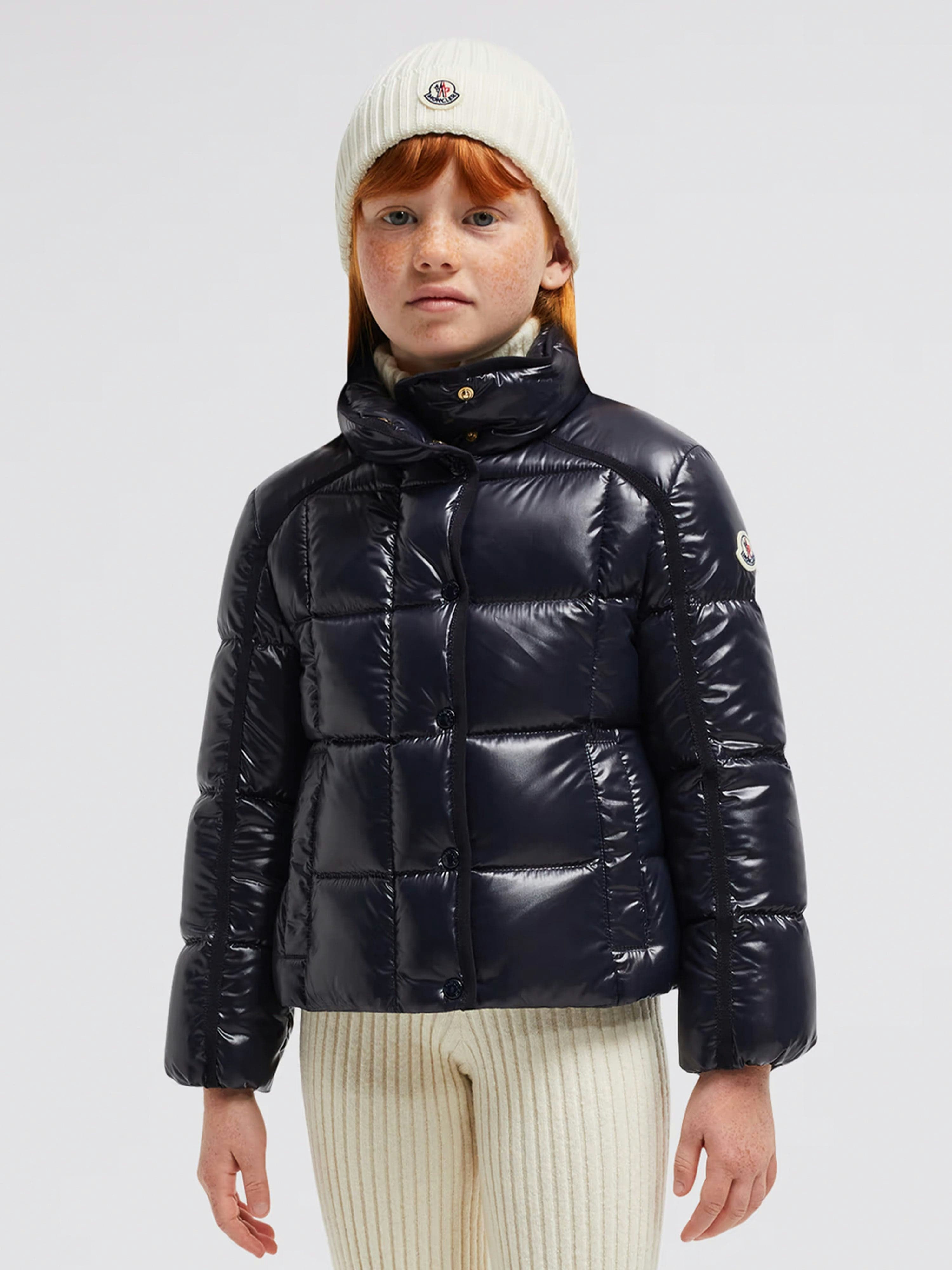 Moncler Enfant Girls Blue Down Padded Selat Jacket In Navy - 4 Yrs
