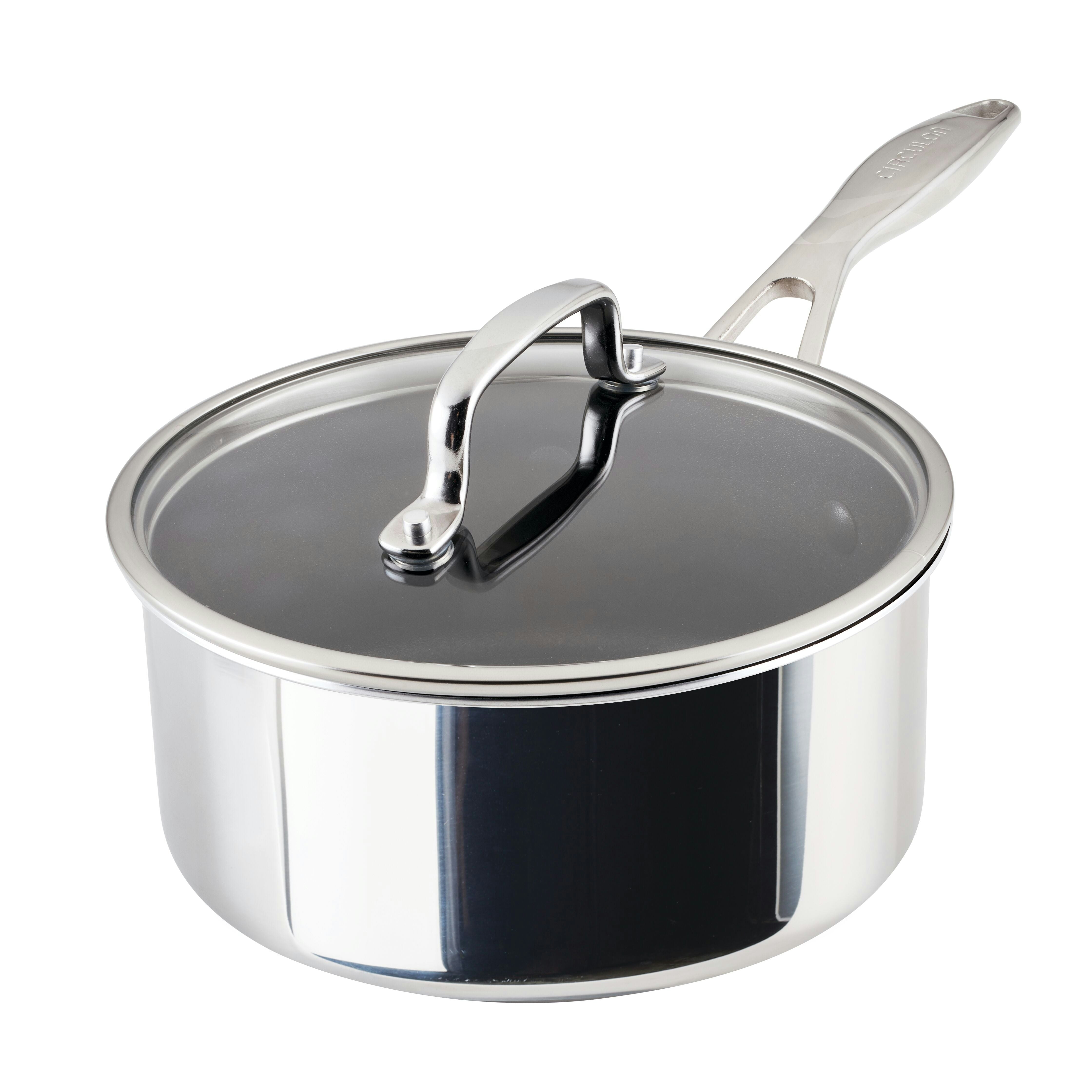 Rackhams Silver Stainless Steel Extreme Non-Stick Saucepan, 20Cm/2.8L - 2.8L - Stainless Steel