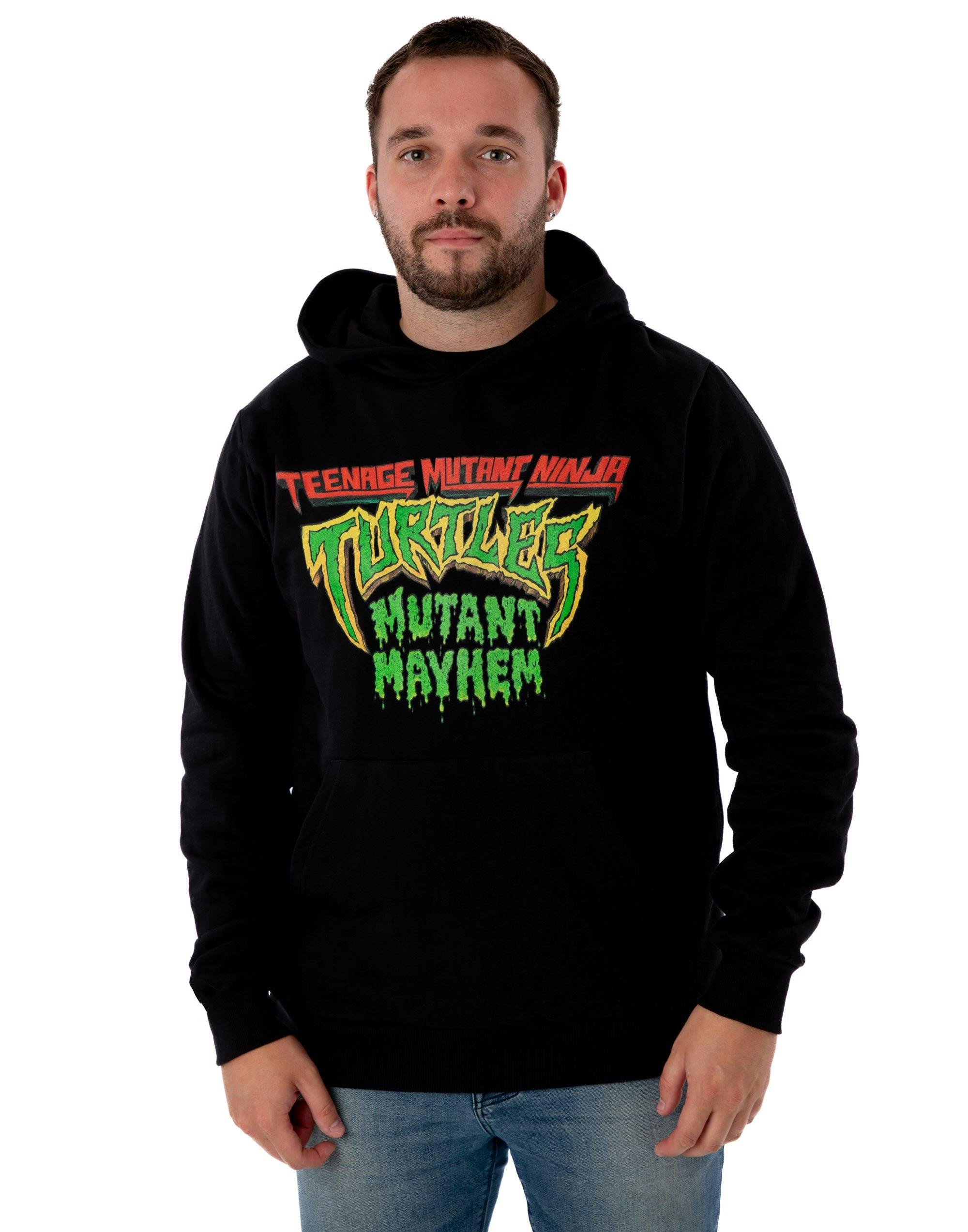 Vanilla Underground Men's Black Teenage Mutant Ninja Turtles Mutant Mayhem Logo Hoodie - Small