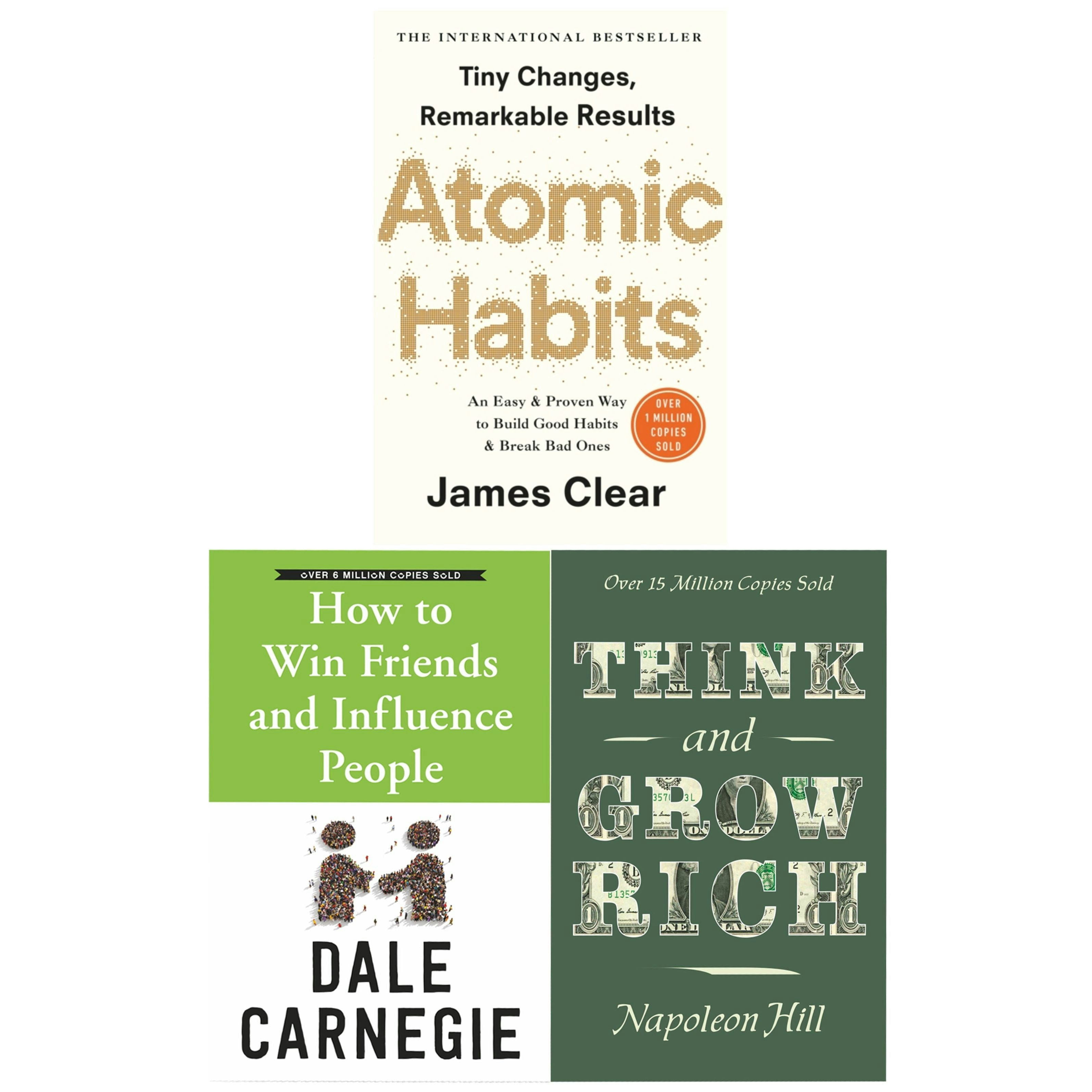 Wilco/Cornerstone Atomic Habits, How To Win Friends And Influence People, Think And Grow Rich 3 Books Collection Set