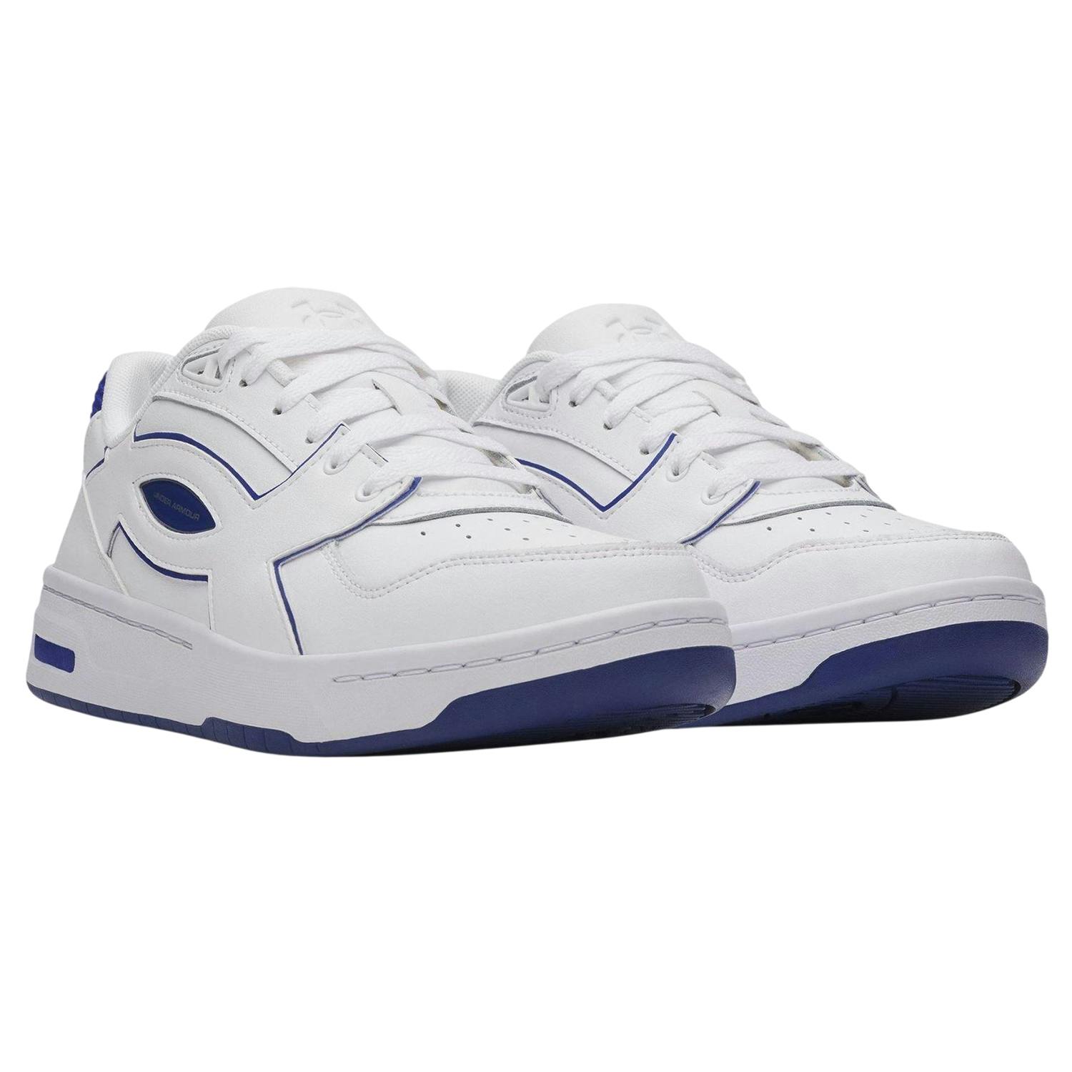 Under Armour Men's White/Blue Low Cut Trainers - /Royal - 11 Uk R - /Royal - 100% Mixed