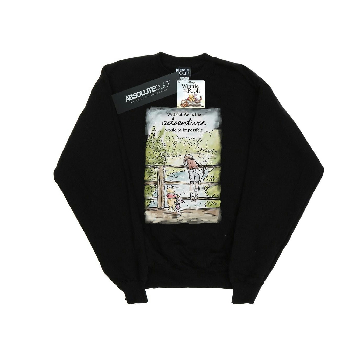 Disney Women's Black Winnie The Pooh Adventure Sweatshirt - Small