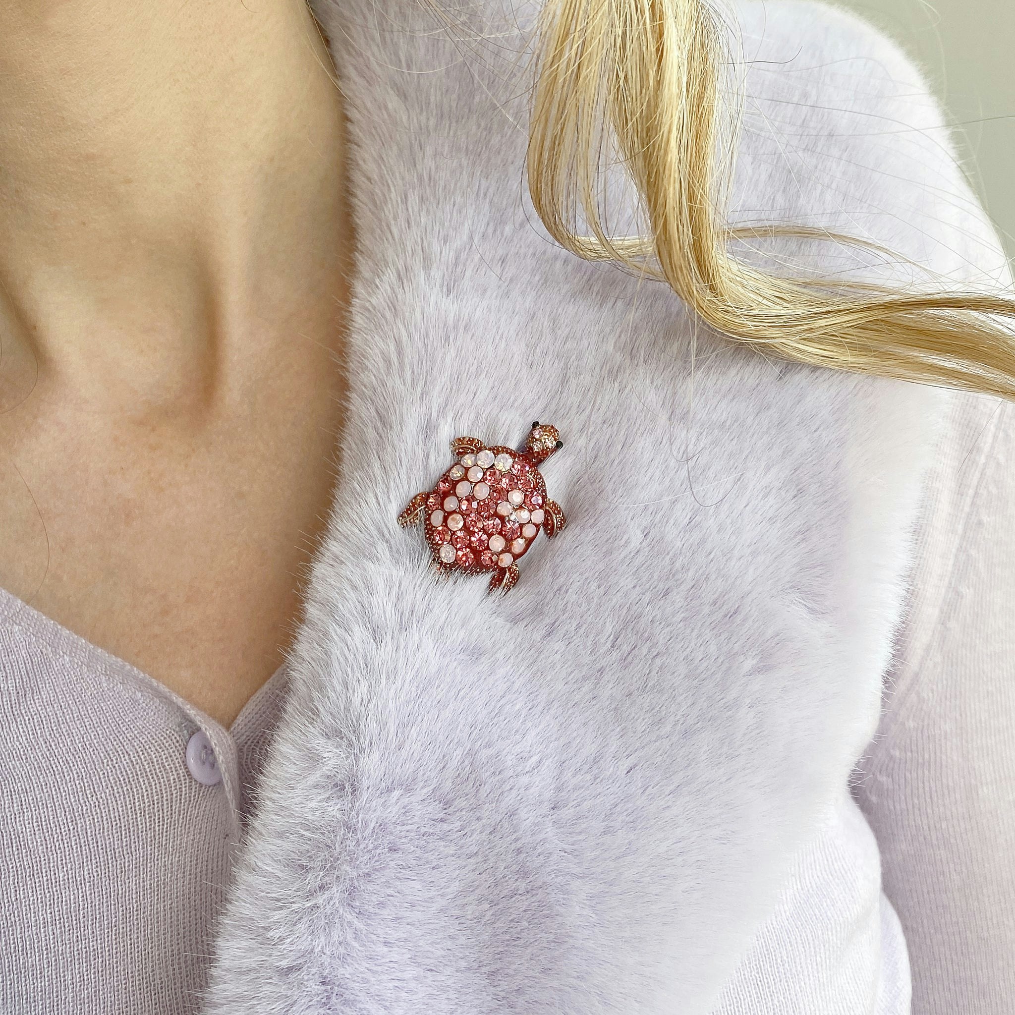 Queenmee Accessories Pink Turtle Brooch Brooch