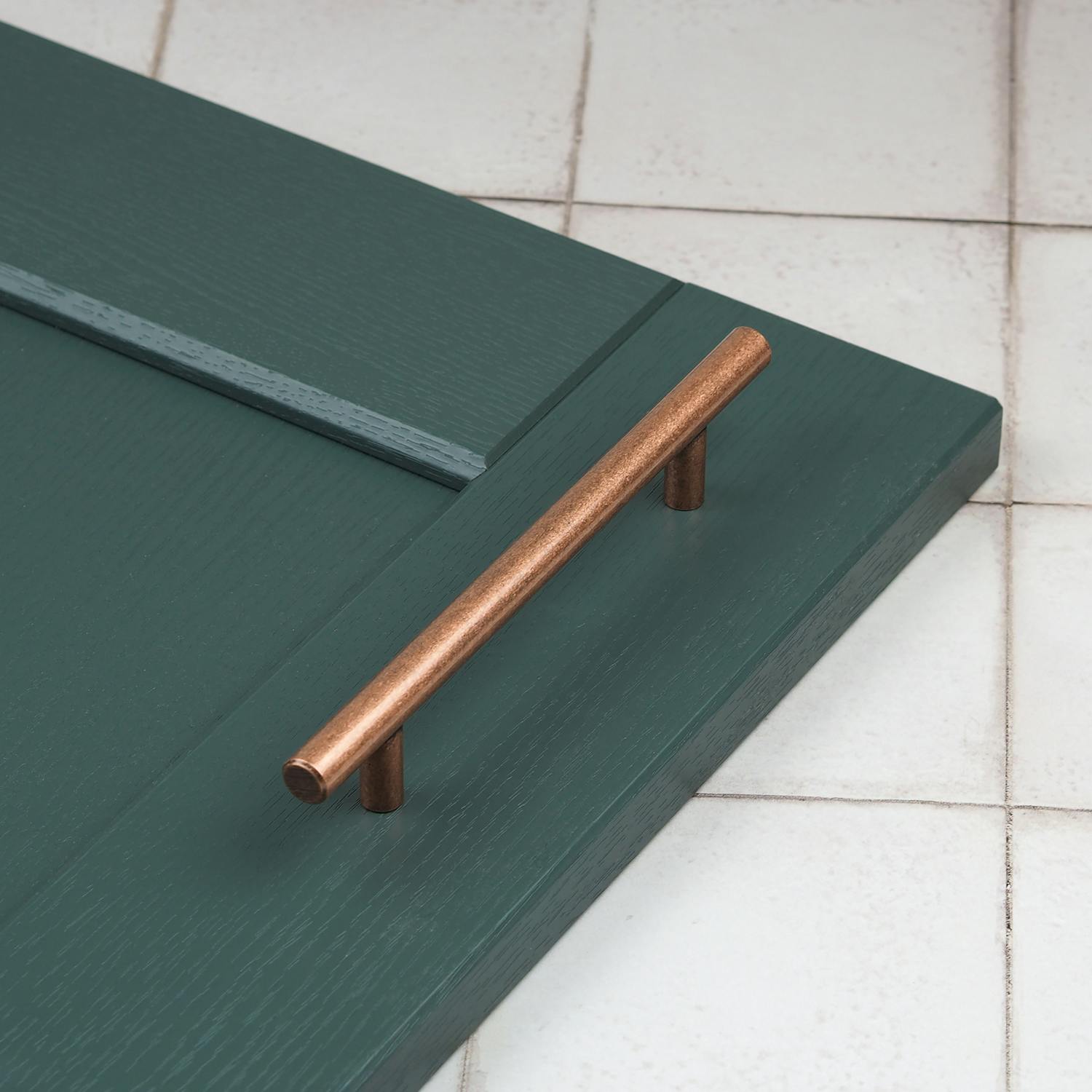 Rackhams Antique Copper Bar Handle - 128Mm Handle