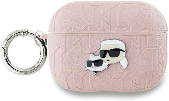 Karl Lagerfeld Pink Monogram Karl & Choupette Head Case For Airpods Pro 2 - Klap2pgkcpp