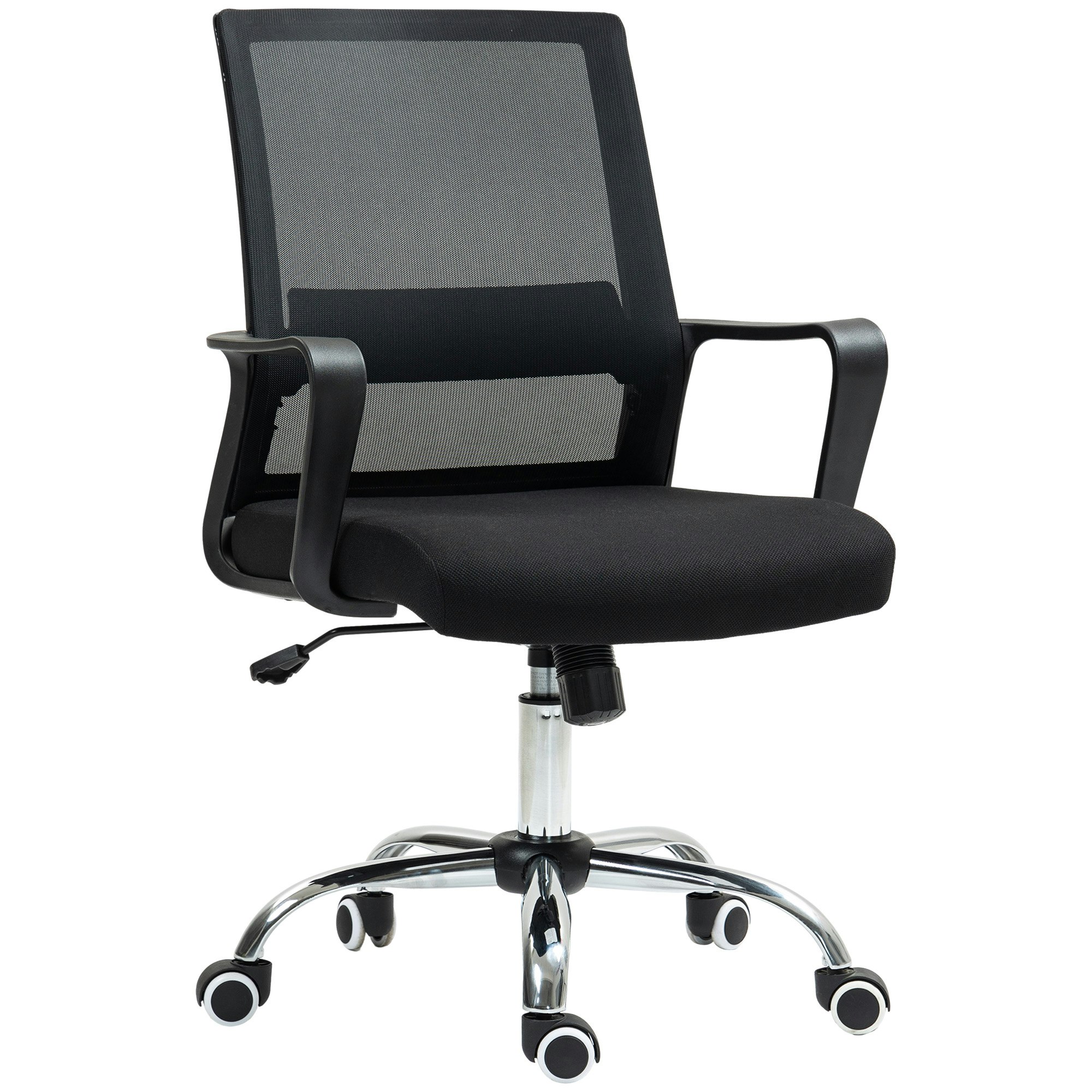 Rackhams Black Mesh Office Chair Desk Chair W/ Swivel Seat Adjustable Height - Full 46Cm