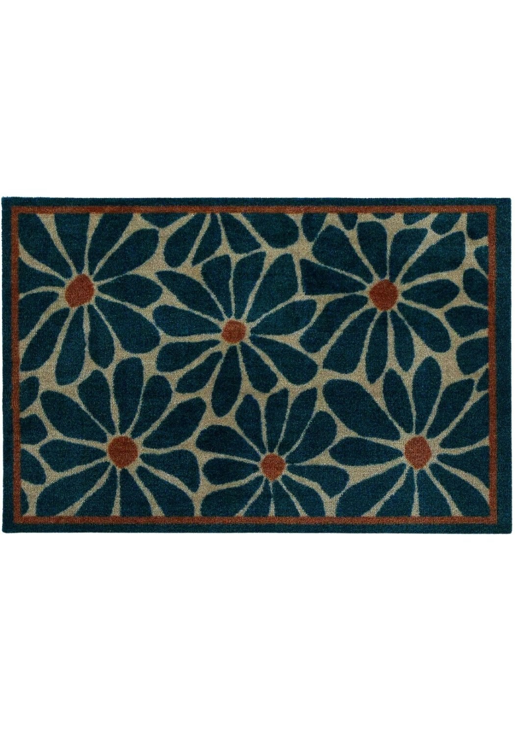 The Rugs Washable Boho Floral Indoor Mat - 50X75 Cm