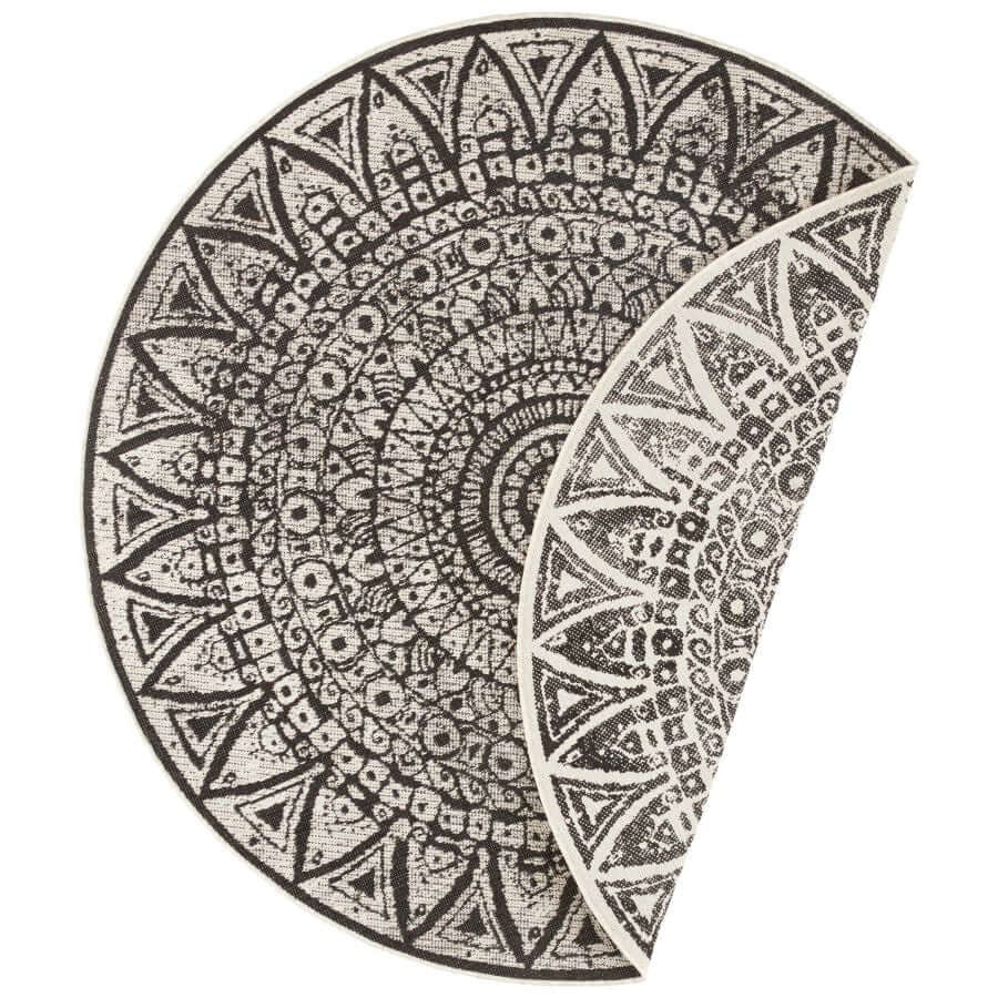 Hanse Home Black Indoor - Outdoor Round Lilja Vintage Rug - Ø 140 Cm