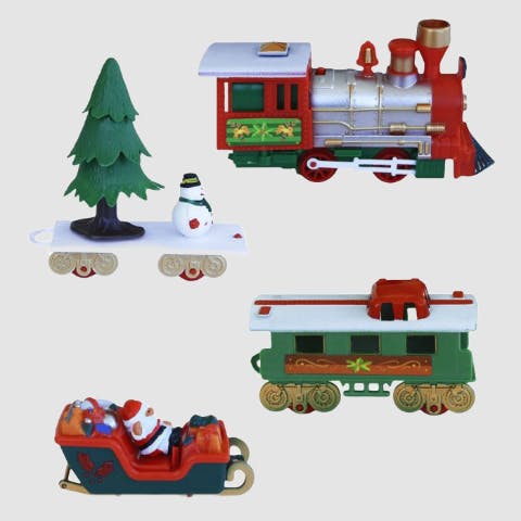 Mikamax Light Christmas Tree Train Set With S And Sounds, 31-Piece Festive Fun