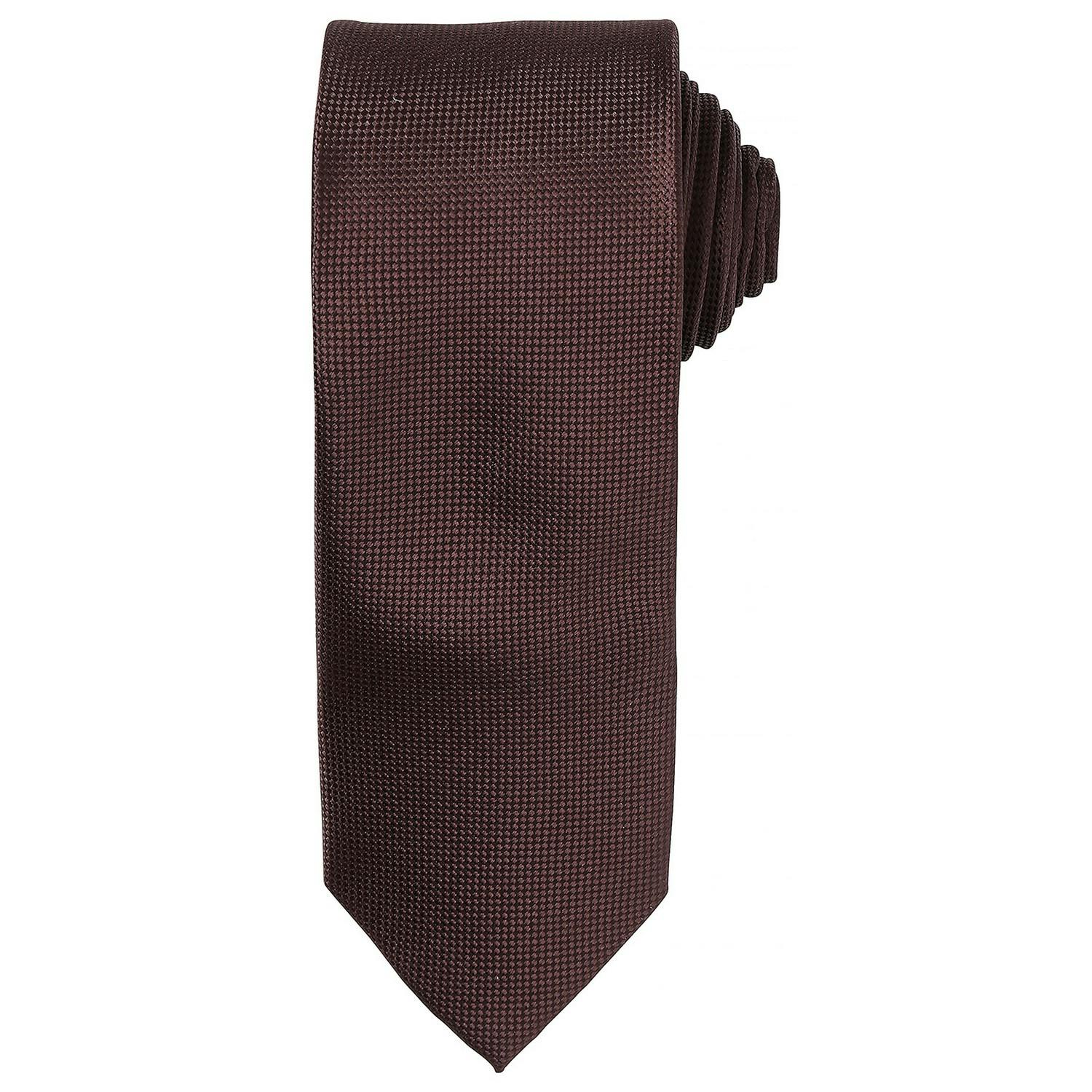 Premier Unisex Brown Micro Waffle Tie In - Image 3