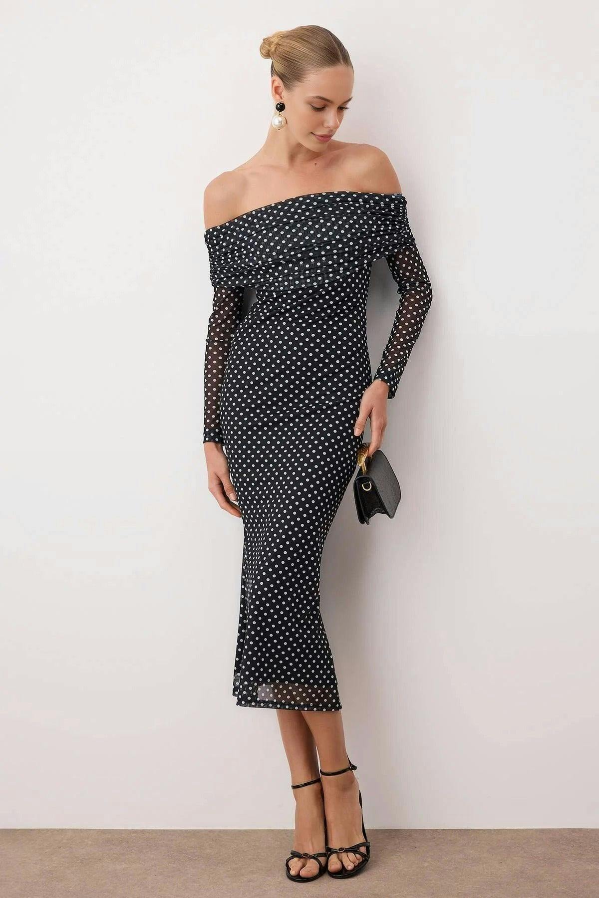 Wovcor Light Polka Dot Lined Tulle Dress - Multi - 8