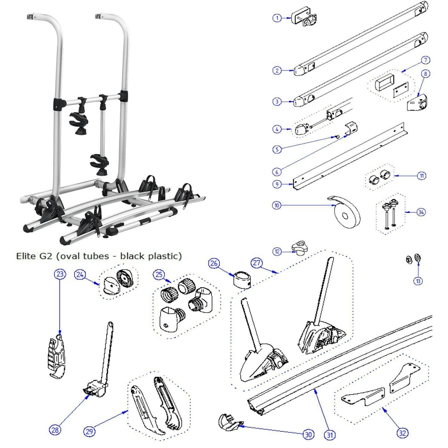 Thule Bike Rack Cap - Mounting Rail Swift Sterling Sprite Caravan Motorhome TE1 - Image 2