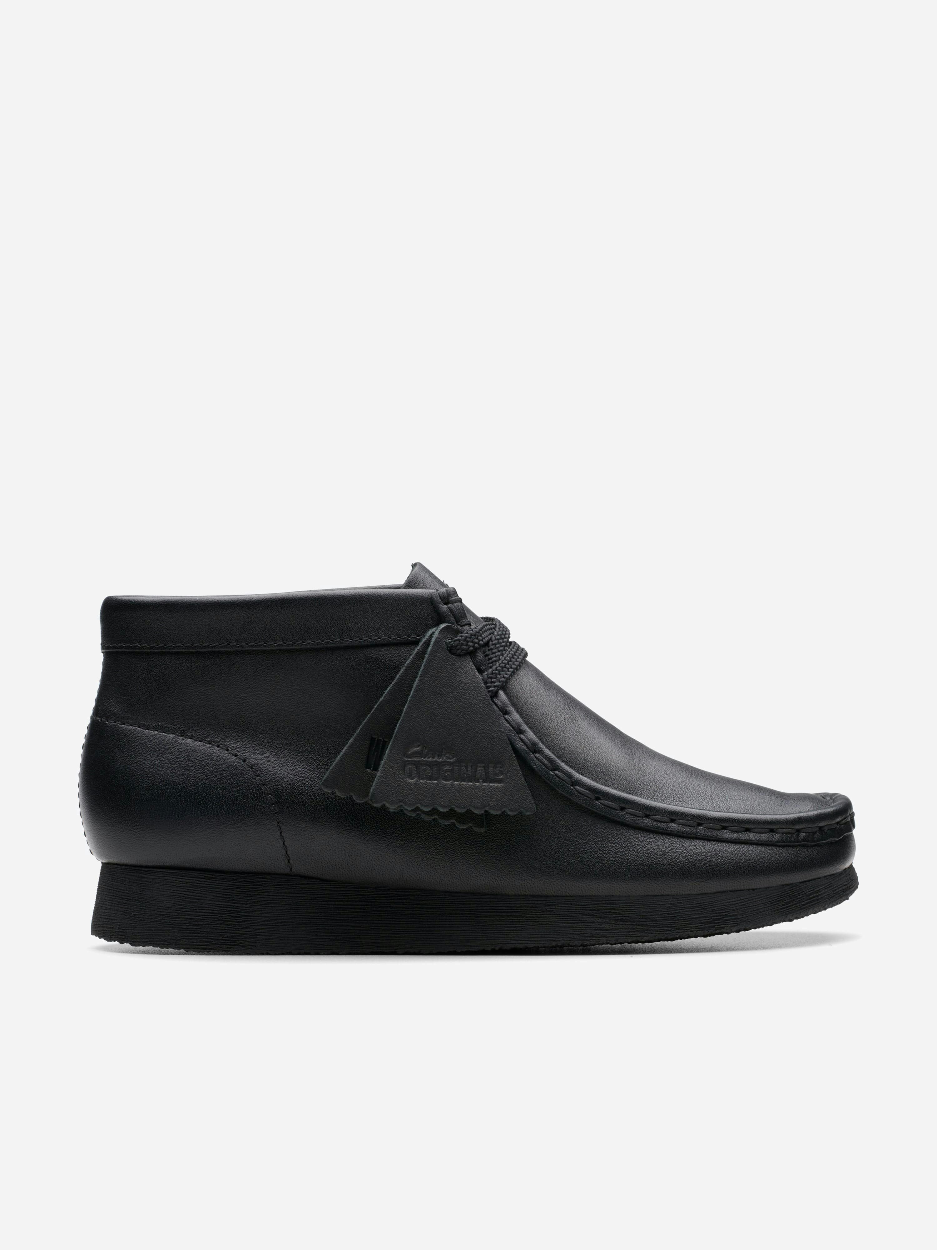 Clarks Black Kids Leather Wallabee Boots In - Eu 33.5 - Uk 1.5