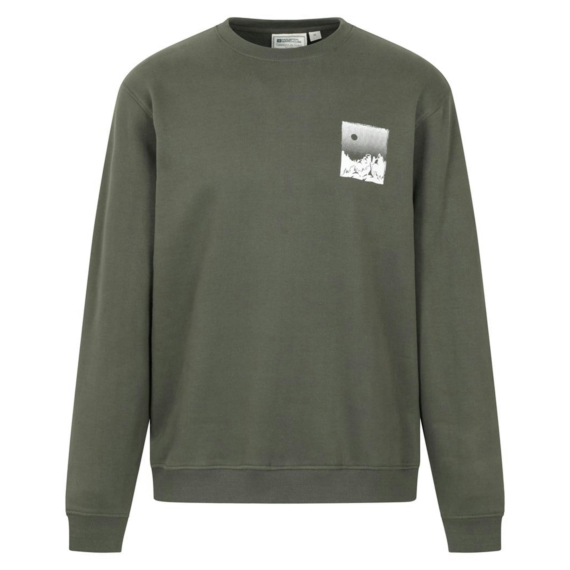 Mountain Warehouse Men's Green Mountain Scene Sweatshirt - L - 60% Cotton/40% Polyester