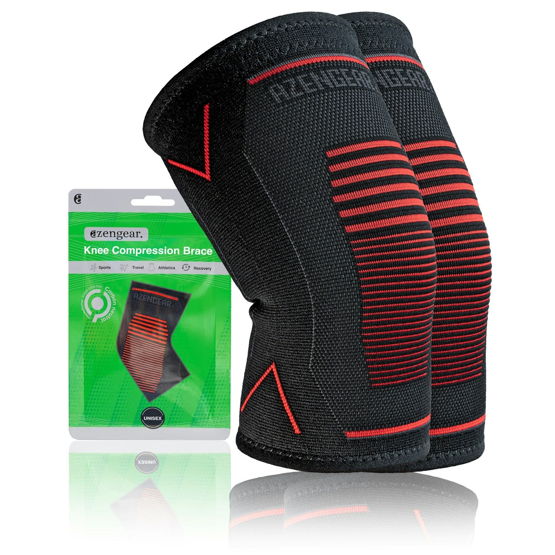 Azengear Knee Support Compression Brace (Pair) - Xl