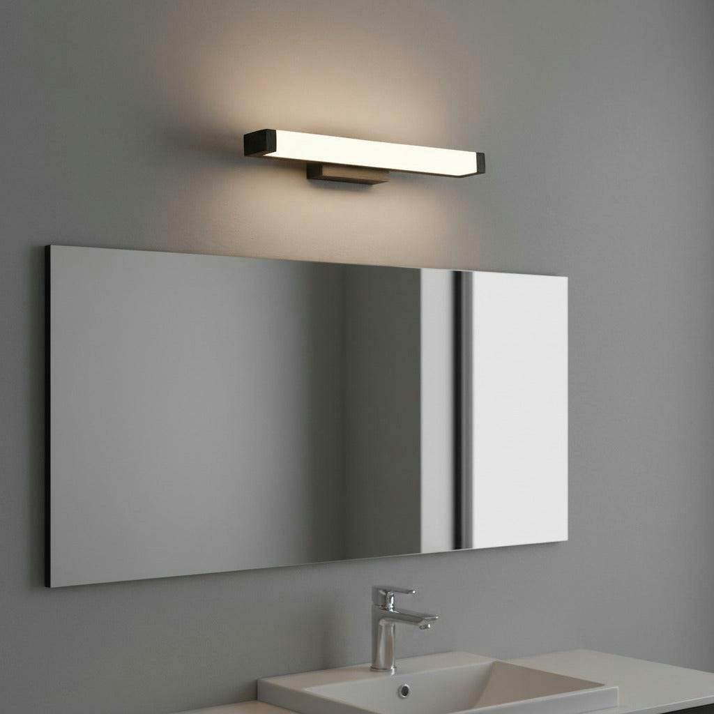 Rackhams Black/Light 6 Watt Small Bathroom Mirror