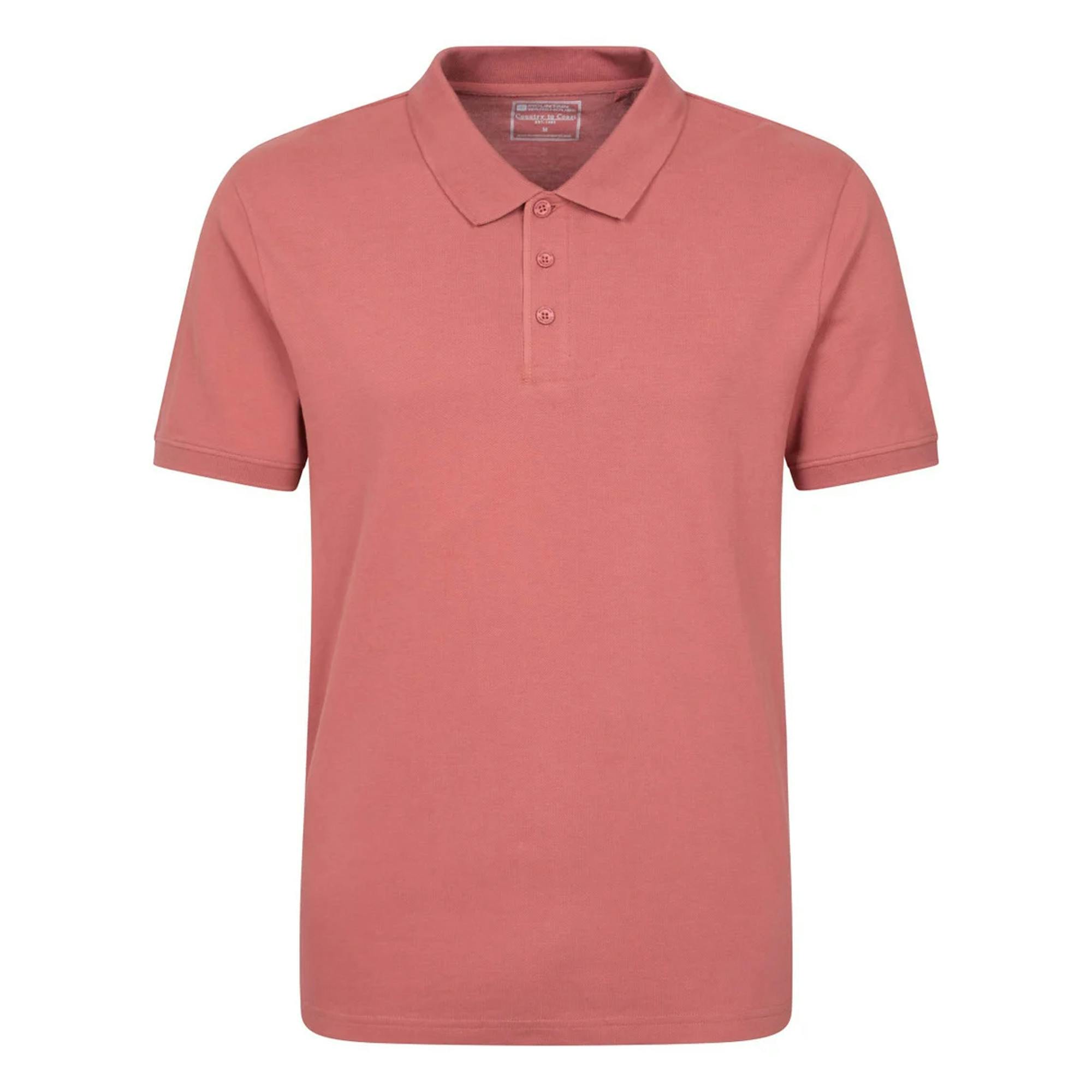 Mountain Warehouse Men's Dawnay Textured Pique Polo Shirt - Rust - Rust - M - 95% Cotton/5% Polyester