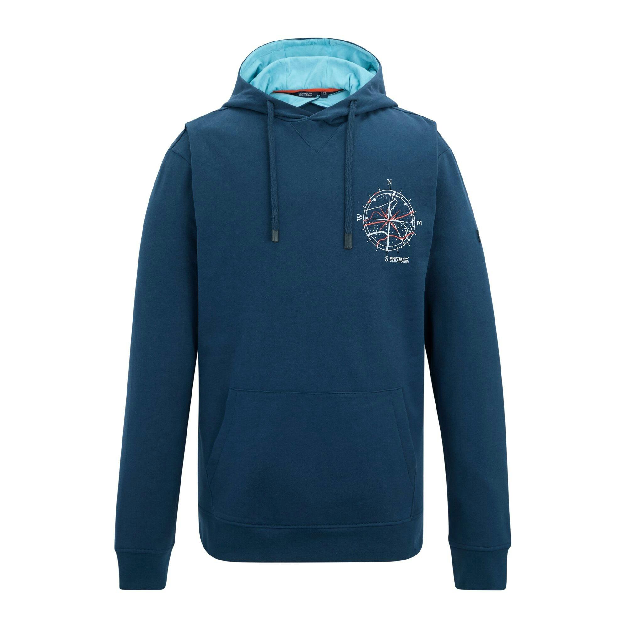 Regatta Men's Blue Cline Compass Hoodie - Moonlight Denim/Nordic - Xxl - Moonlight Denim/Nordic - 60% Cotton/40% Polyester