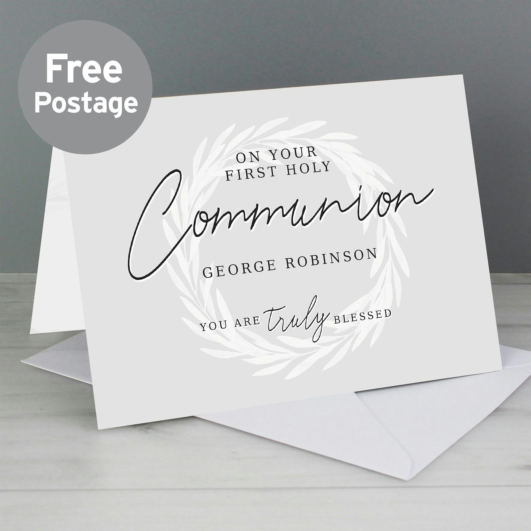Personalised Memento Company Personalised Truly Blessed First Holy Communion Card