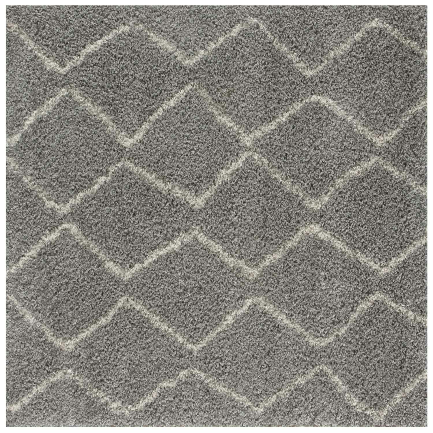 Rackhams Grey Moroccan Shaggy Rug | 810 - 120X120 Cm
