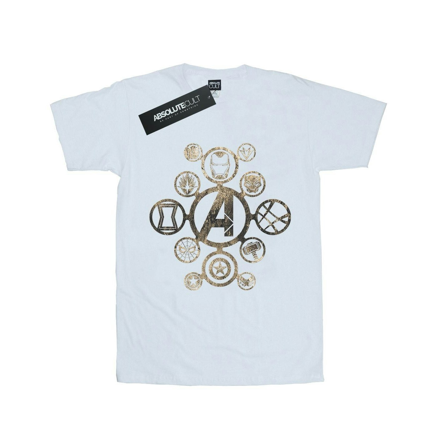 Marvel Women's White / Avengers Infinity War Icons Cotton Boyfriend T-Shirt - 3XL