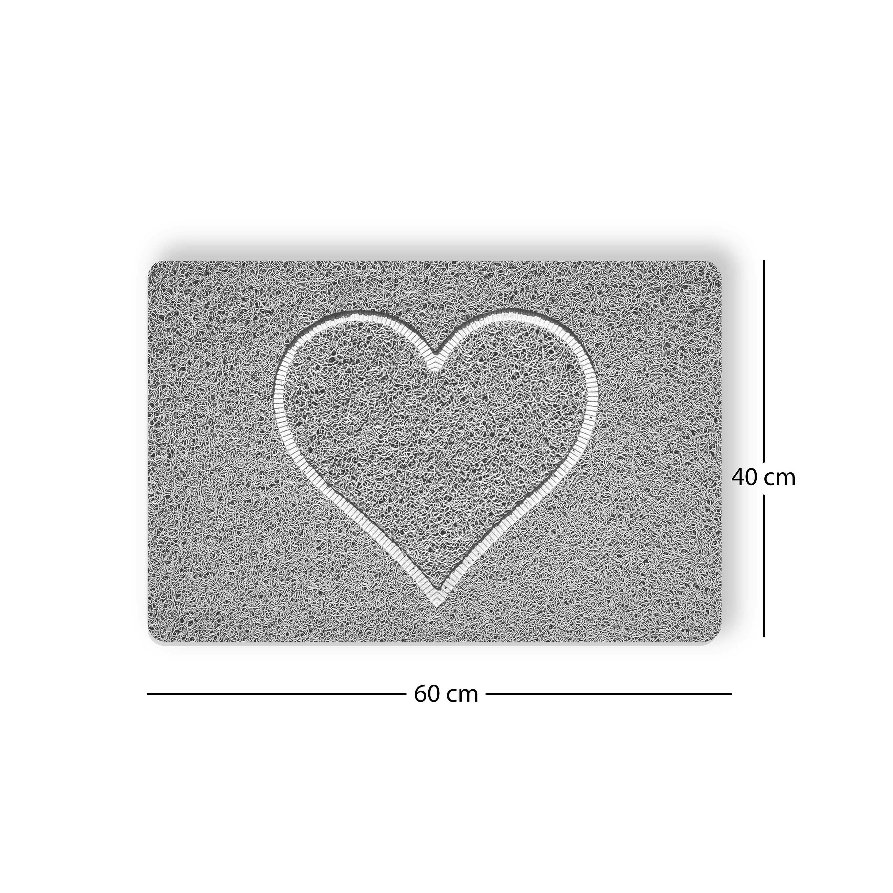 Rackhams Embossed Spaghetti Loofah Anti Slip Shower Mat - Heart - Rectangular 60X40cm