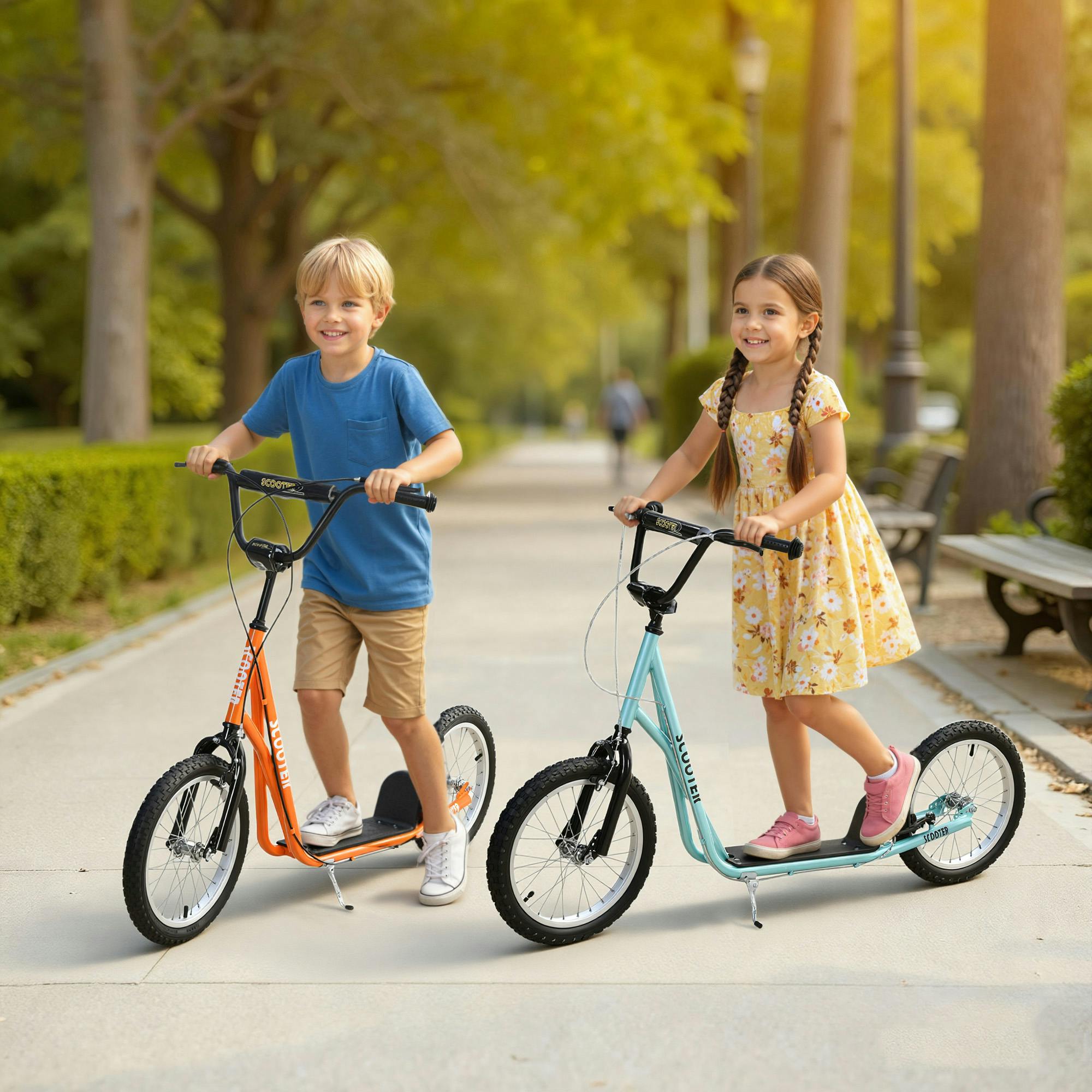 Homcom Unisex White Kids Stunt Scooter Kick Scooter Adjustable Ride On Inch Tyres In Size 16 - Image 3