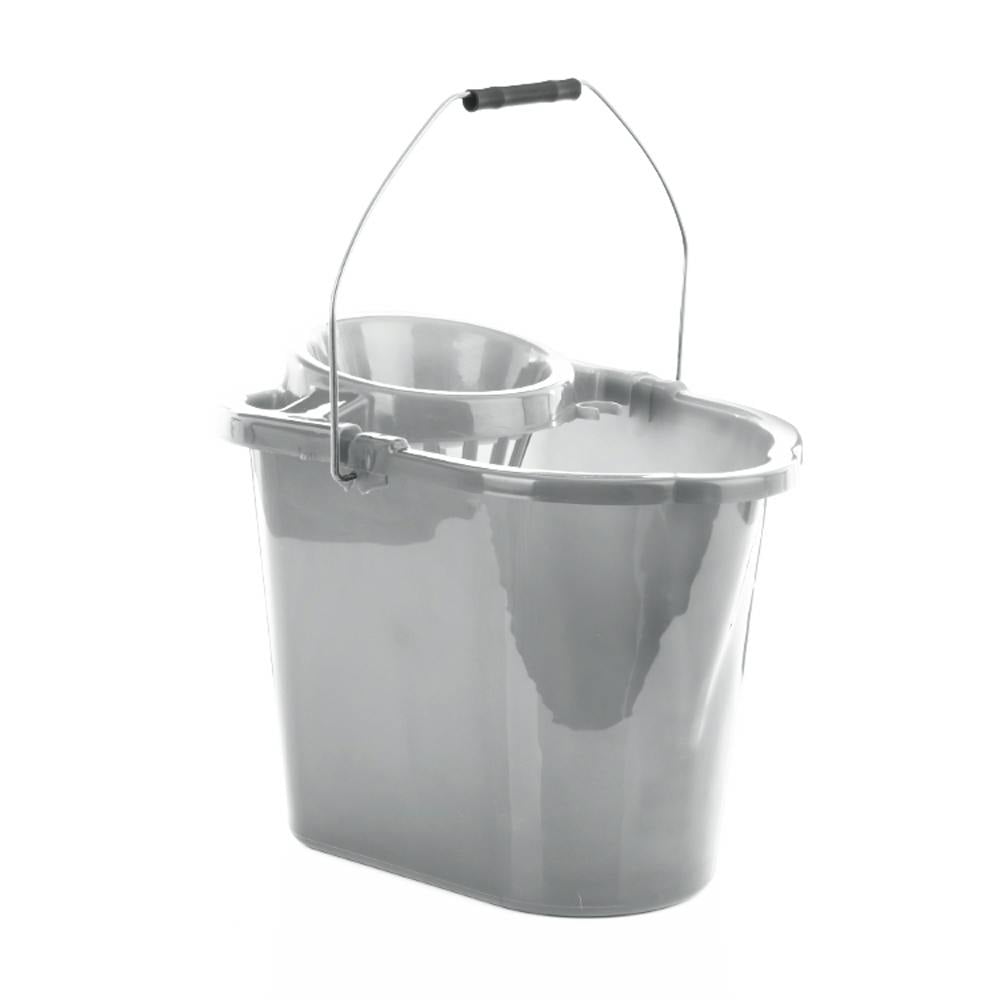 Rackhams Silver Budget Oblong Mop Bucket 14L - One Colour - One Size - One Colour