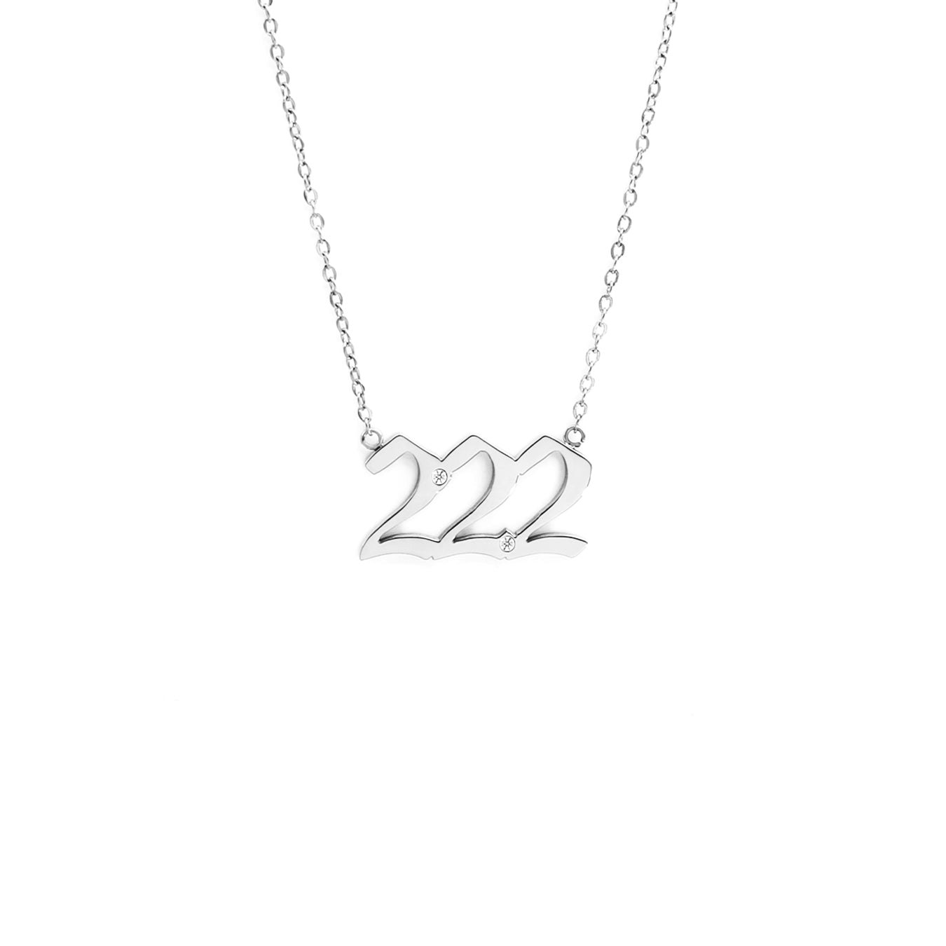 Say It With Silver Angel Number Necklace - 222