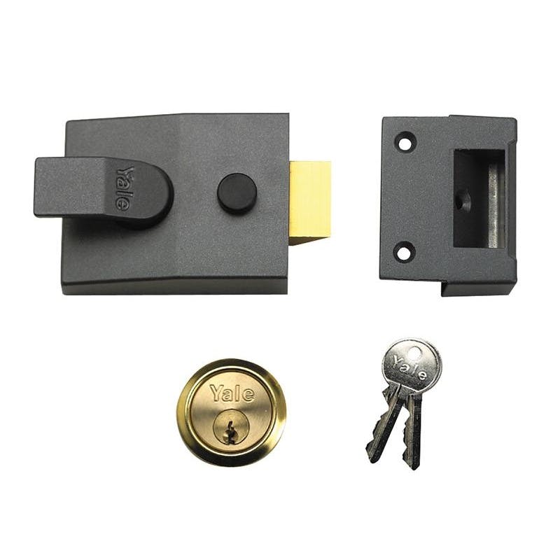 Yale Locks Dark/Grey 89 Series Deadlocking Nightlatch - Brasslux, Chrome Or Metal (Dmg) - Brasslux, Chrome Or Metal (Dmg)