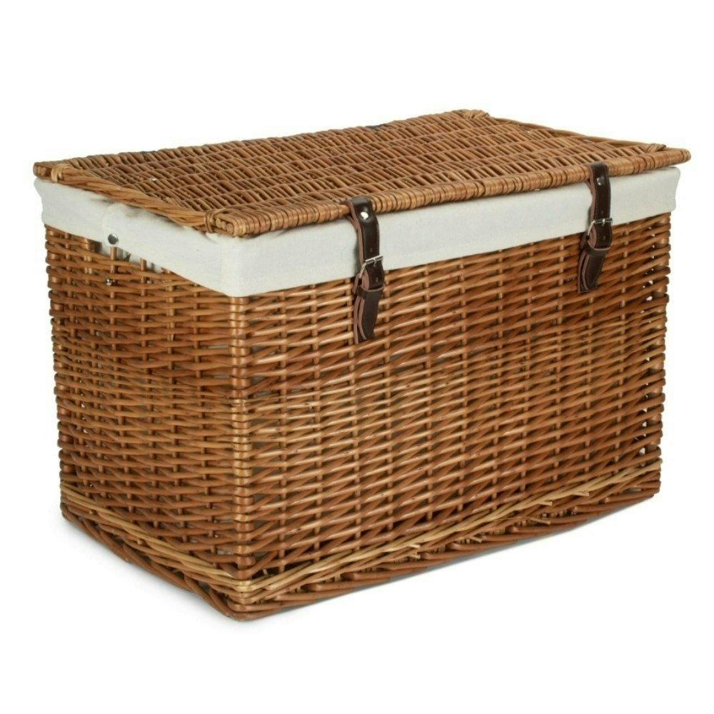 Rackhams White 60Cm Double Steamed Wicker Storage Basket