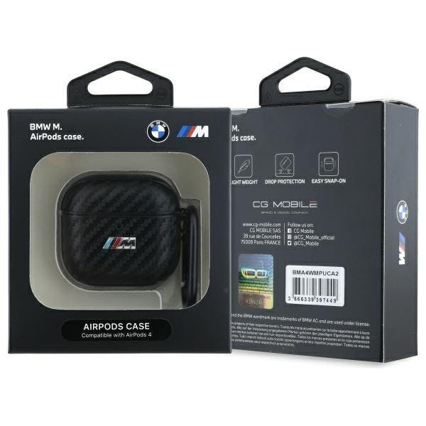 Bmw Black M Series Pu Carbon Case For Airpods 4 - Bma4cmpuca