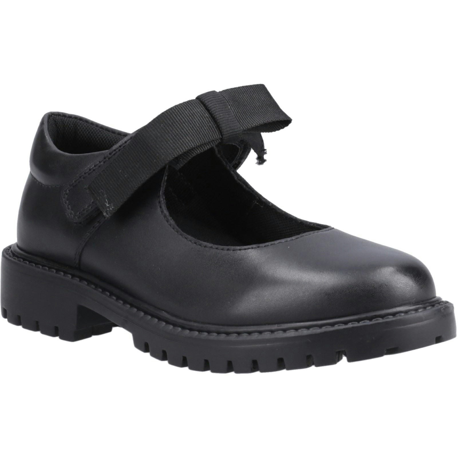 Hush Puppies Girls Black Astrid Bow Leather 'S Shoes - Size 11
