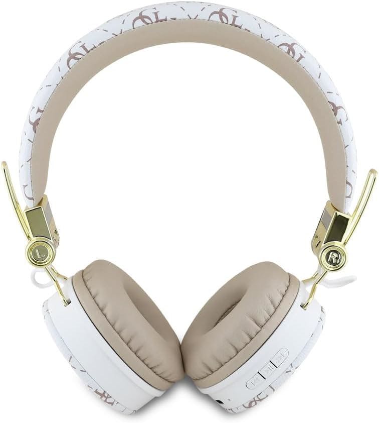 Guess White 4G Triangle Round Shape Enc Bluetooth On Ear Headphones - Gubh70e4ptmh