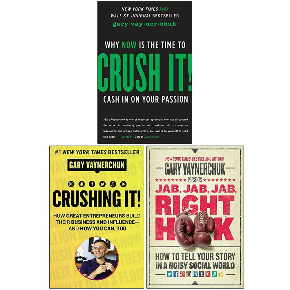 Books4people Gary Vaynerchuk 3 Book Set (Crush It, [Hardcover] Crushing It, [Hardcover] Jab Jab Jab Right Hook)