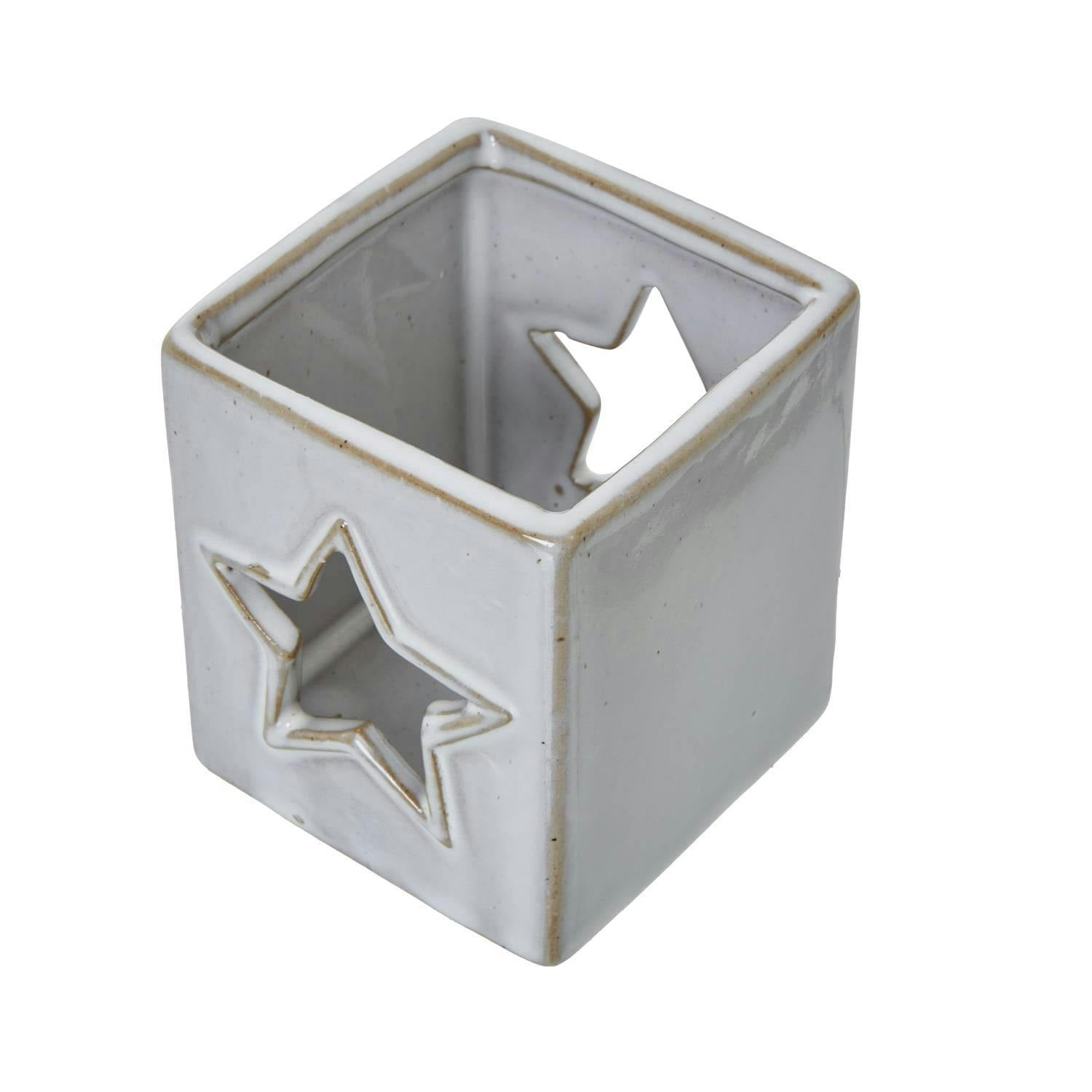 Rackhams Light/White Ceramic Star Tea Holder - One Size - 100% Mixed