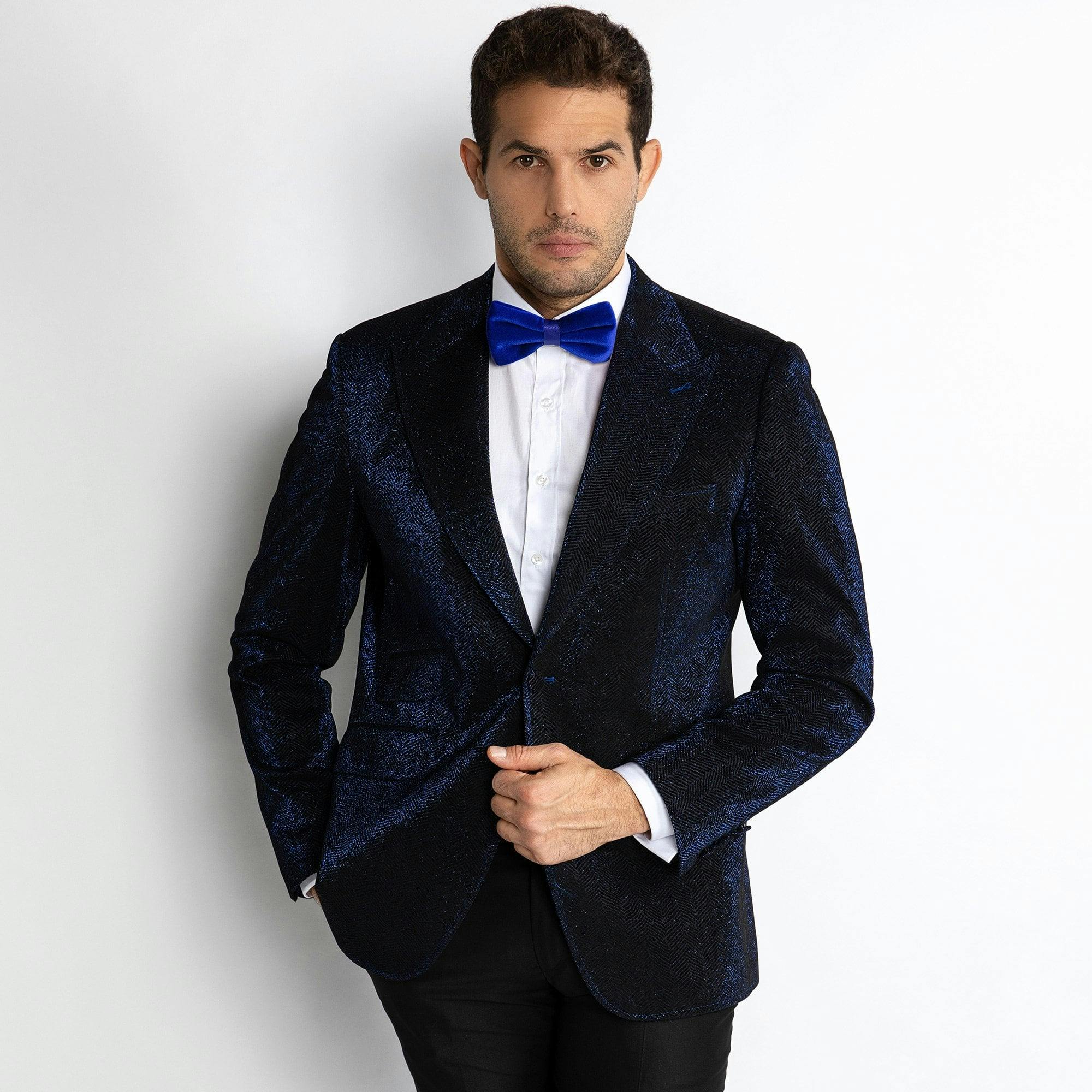 Claudio Lugli Luxury Fitted Sparkling Dinner Jacket - 44 Uk/ 54 Eu - Navy