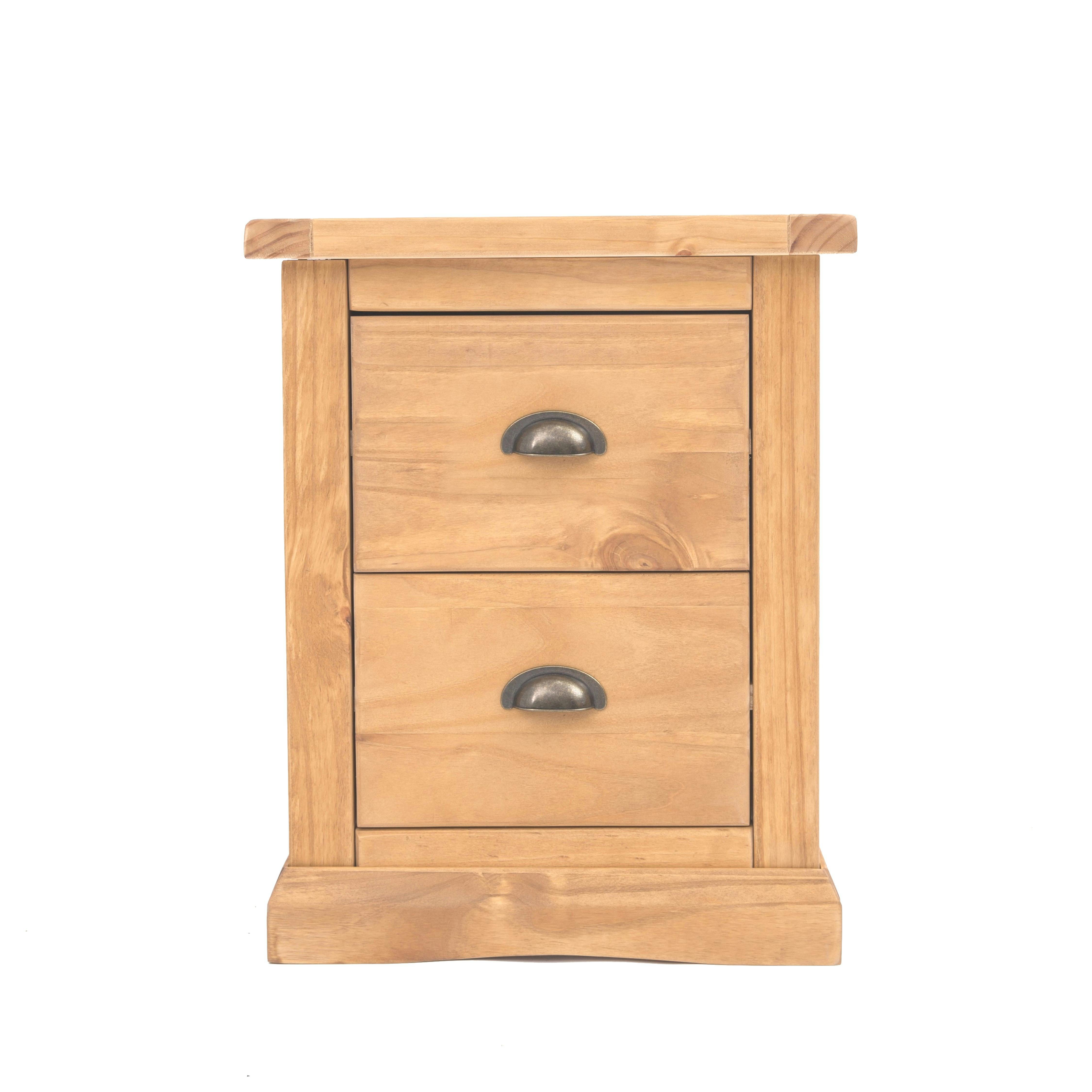 Rackhams Light/Brown Lucca 2 Drawer Bedside Table