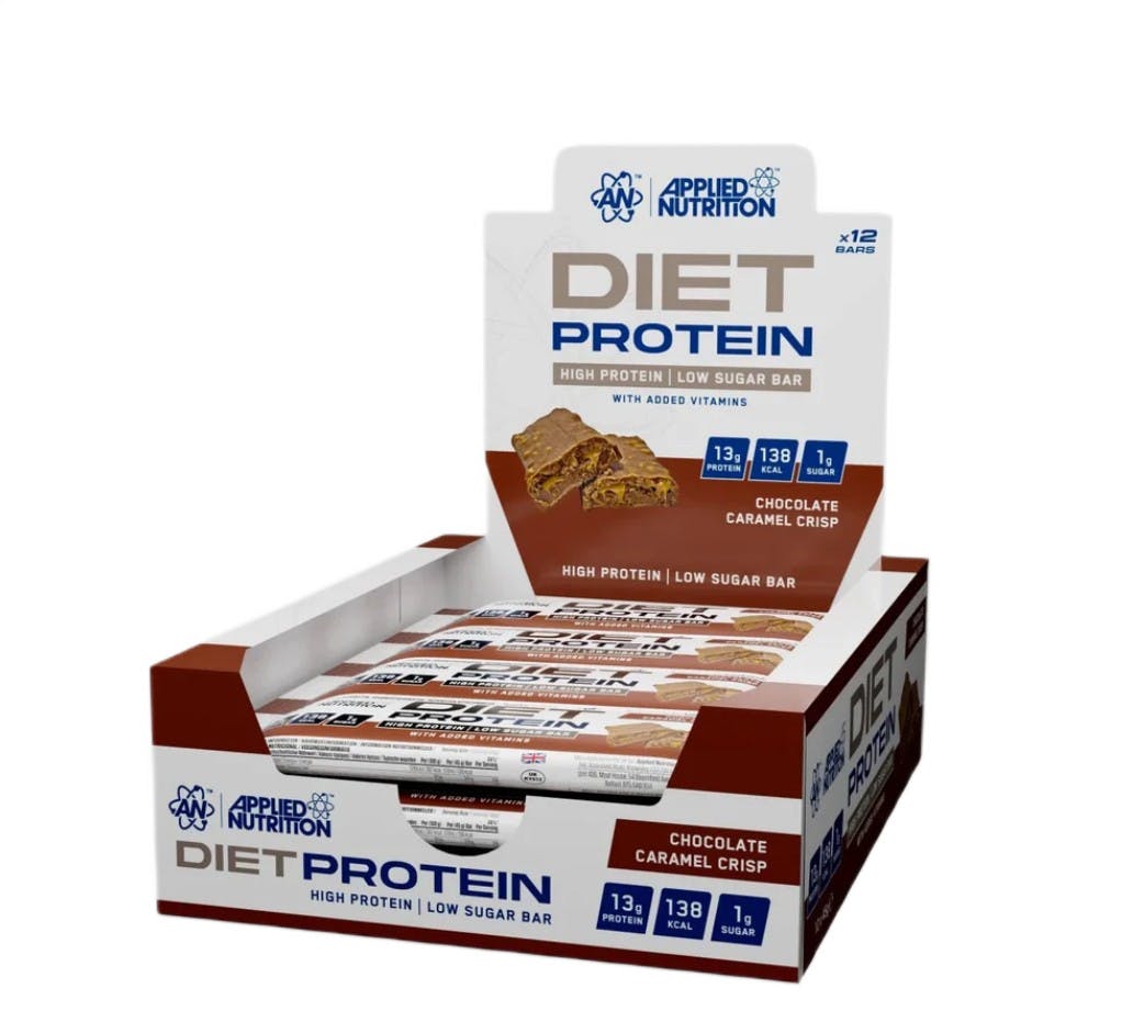 Applied Nutrition Diet Protein Bar 12X45g - Chocolate Caramel Crisp - Image 2