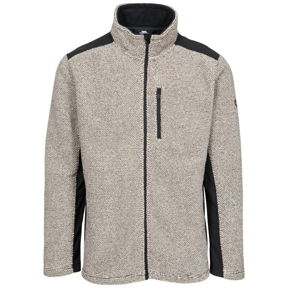 Trespass Men's Brown Farantino Fleece Jacket - Truffle Stripe - S - Truffle Stripe - 100% Polyester