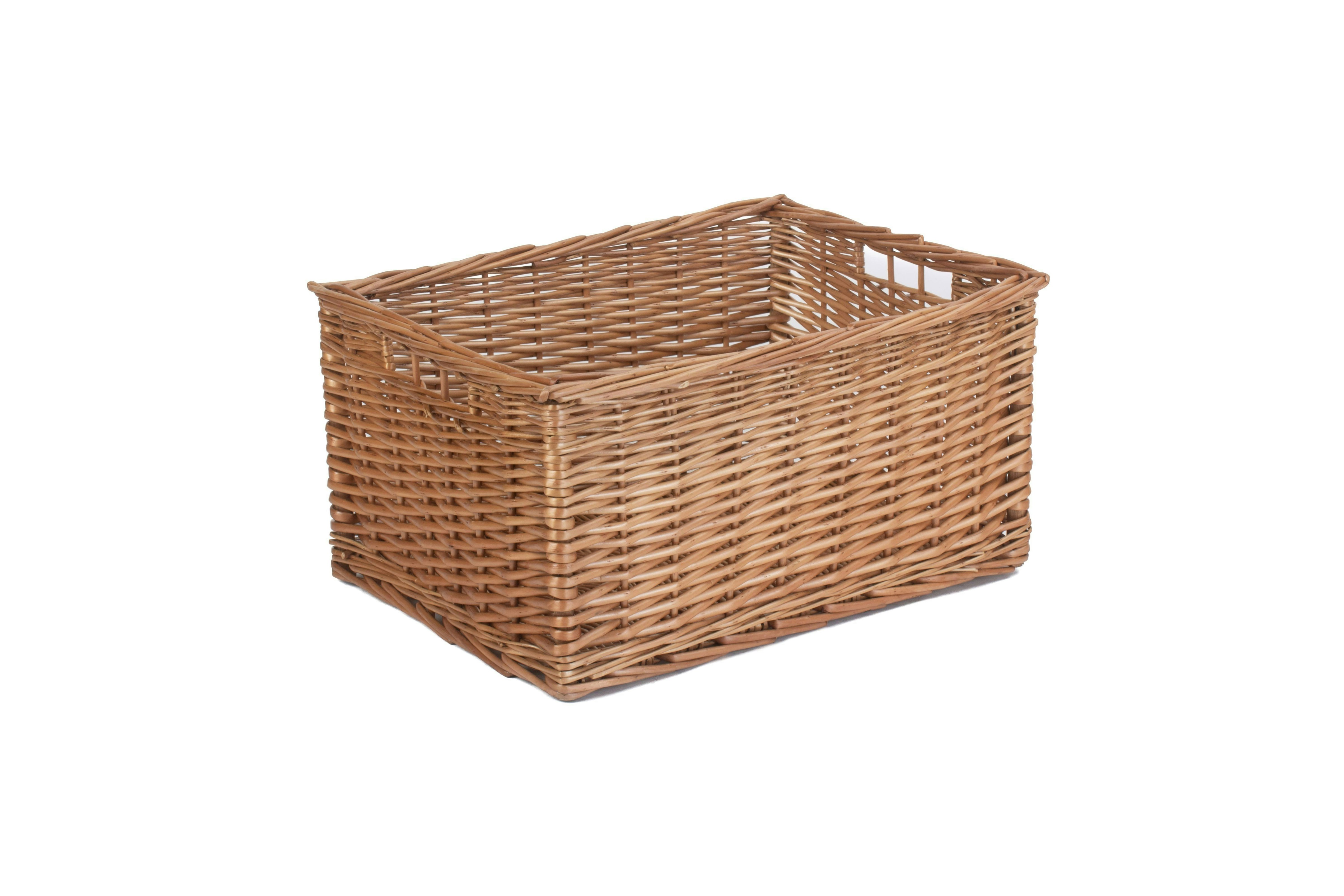 Red Hamper Double Steamed Wicker Storage Basket - Small