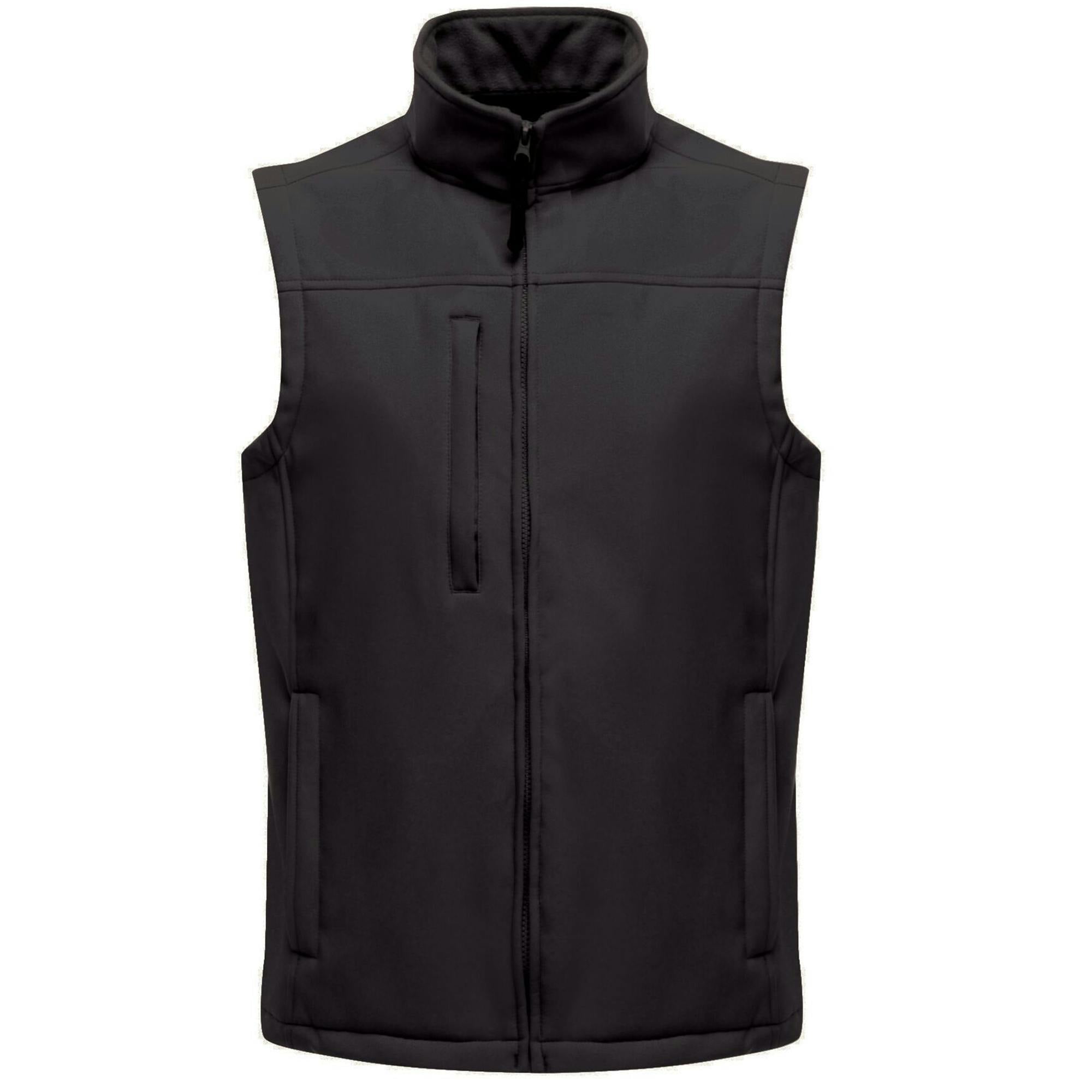 Regatta Men's Black Flux Softshell Bodywarmer / Sleeveless Jacket (Water Repellent & Wind Resistant) - All - 4XL - All - 96% Polyester/4% Elastane