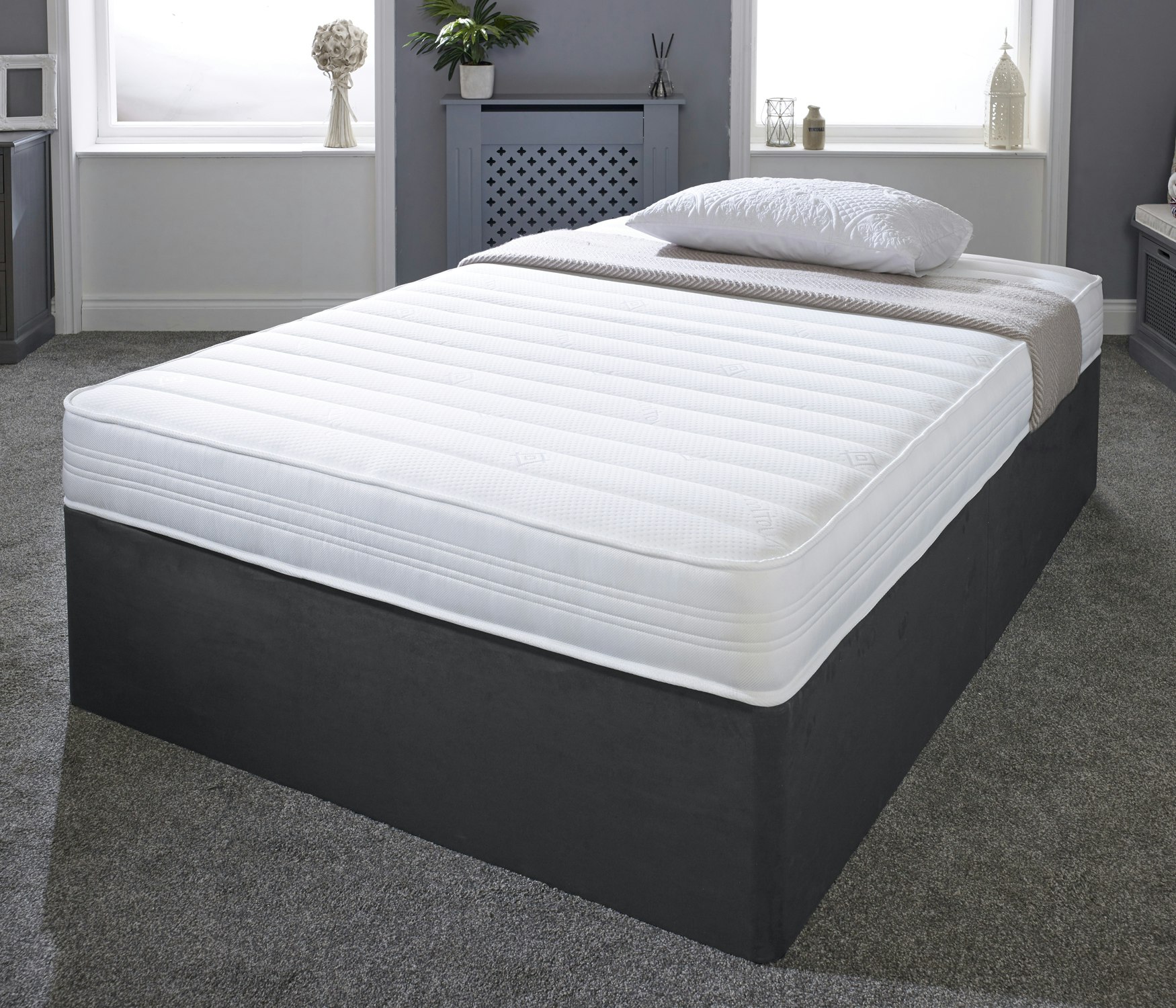 Extreme Comfort White Sirocco Airflow Hybrid Mattress - 18Cm Deep, Spring & Memory Fibre Support - 1 - 2Ft6 Shorty Small Single Mattress (75Cm X 175Cm)