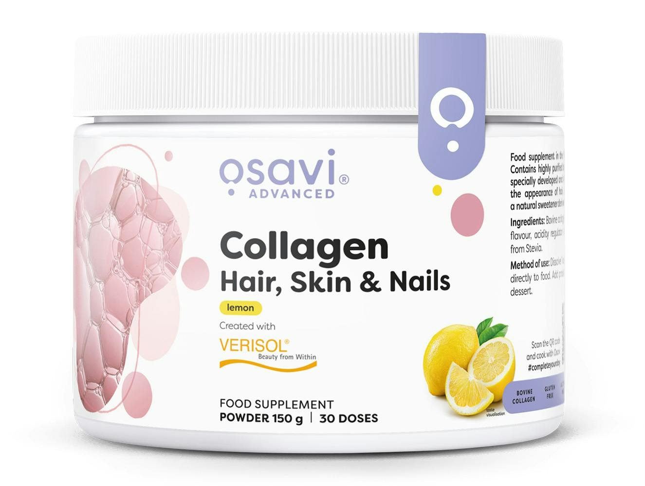Osavi Collagen Peptides (Hair Skin & Nails), Lemon - 150G - Image 5