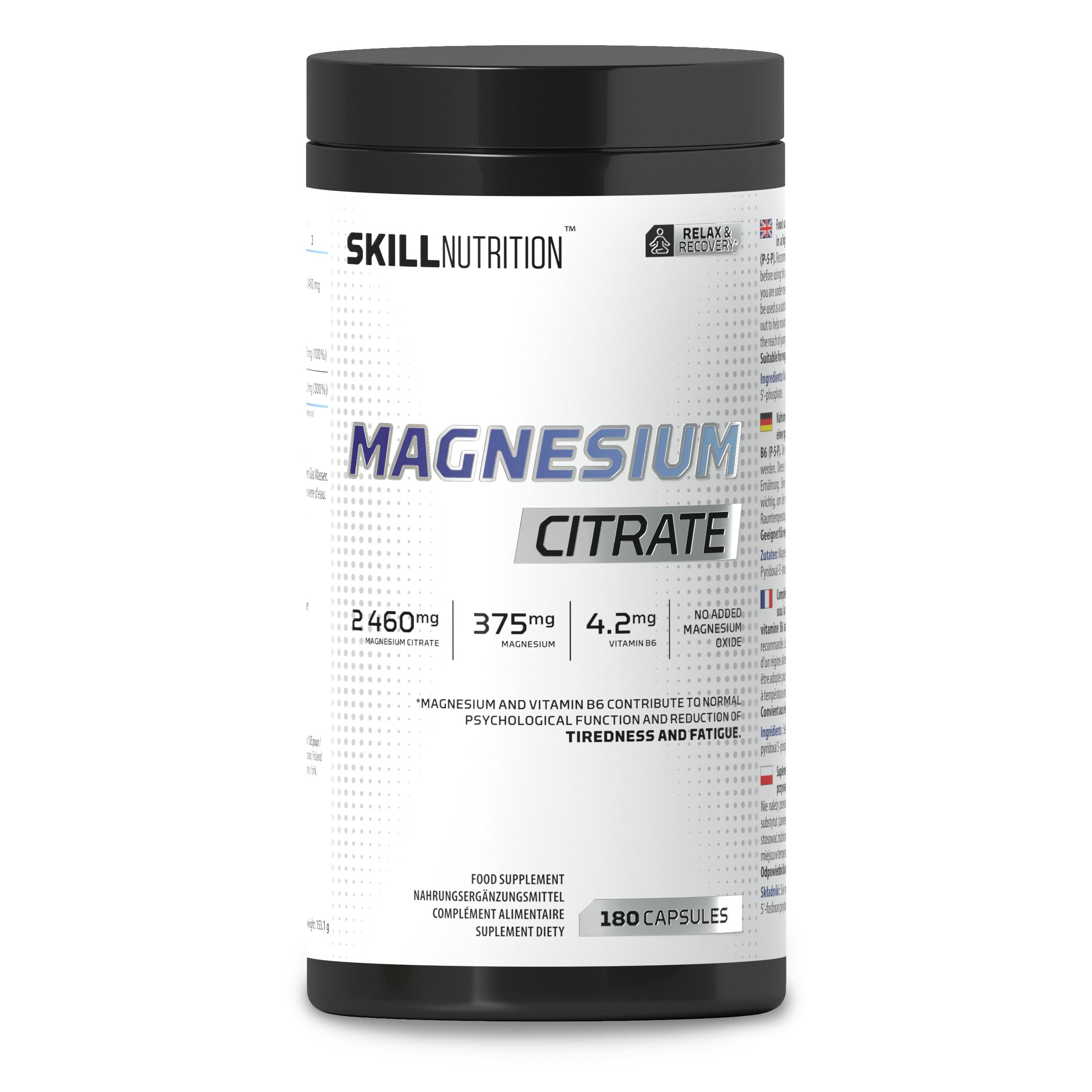 Skill Nutrition Magnesium Citrate - 180 Caps
