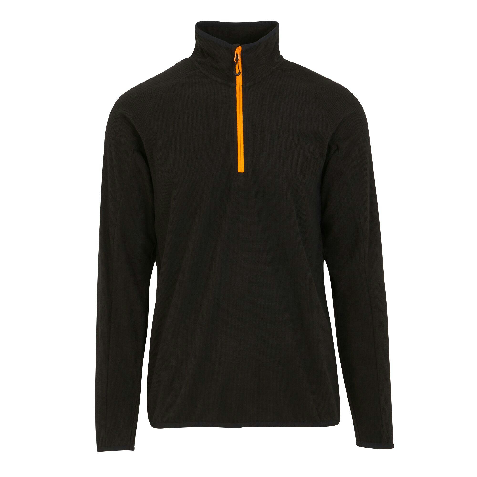 Regatta Men's Black/Orange Professional Half Zip Fleece Top - Pop - Xxl - Pop - 100% Mixed