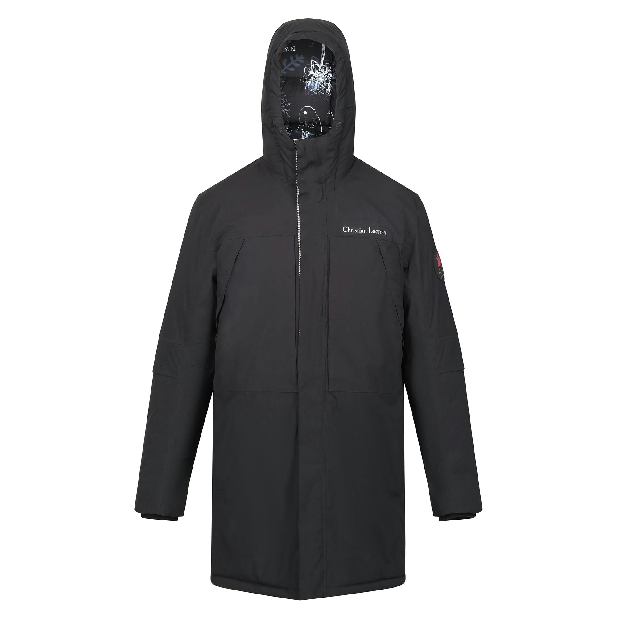 Regatta Men's Black Christian Lacroix Padded Long Waterproof Jacket - L - 100% Polyester