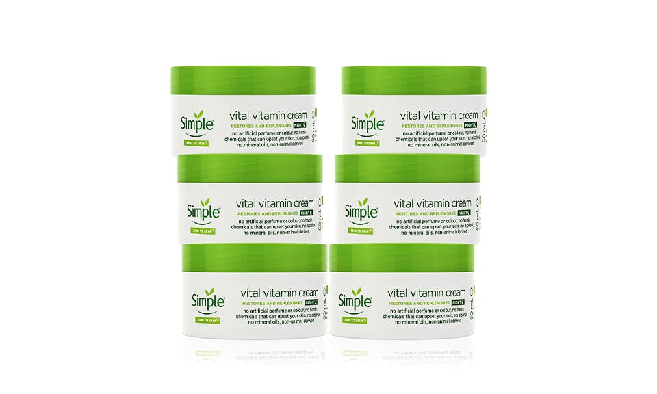 Simple Cream Kind To Skin Vital Vitamin Night For Sensitive Skin 50Ml - 6 Pack