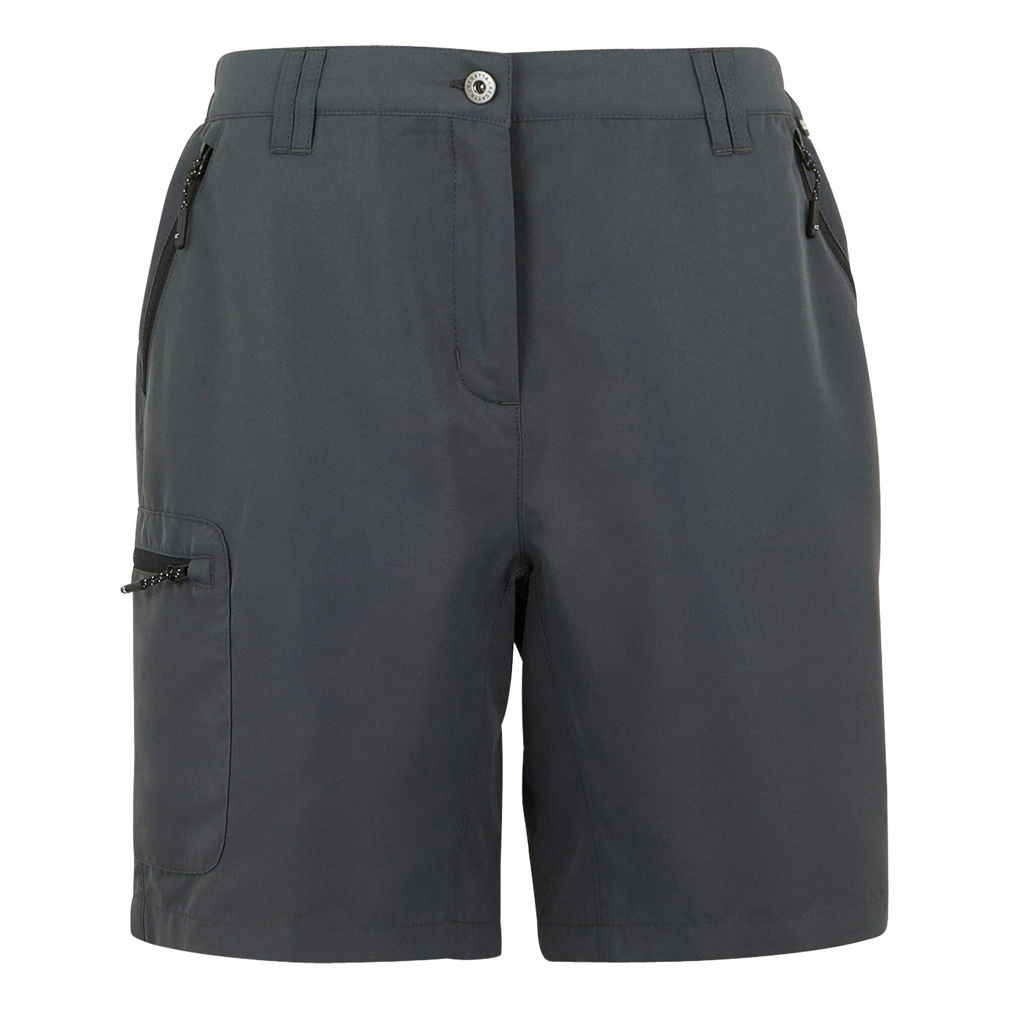 Regatta Women's Grey / Chaska Iii Walking Shorts - Seal - Seal - 8 Uk - 100% Recycled Polyester