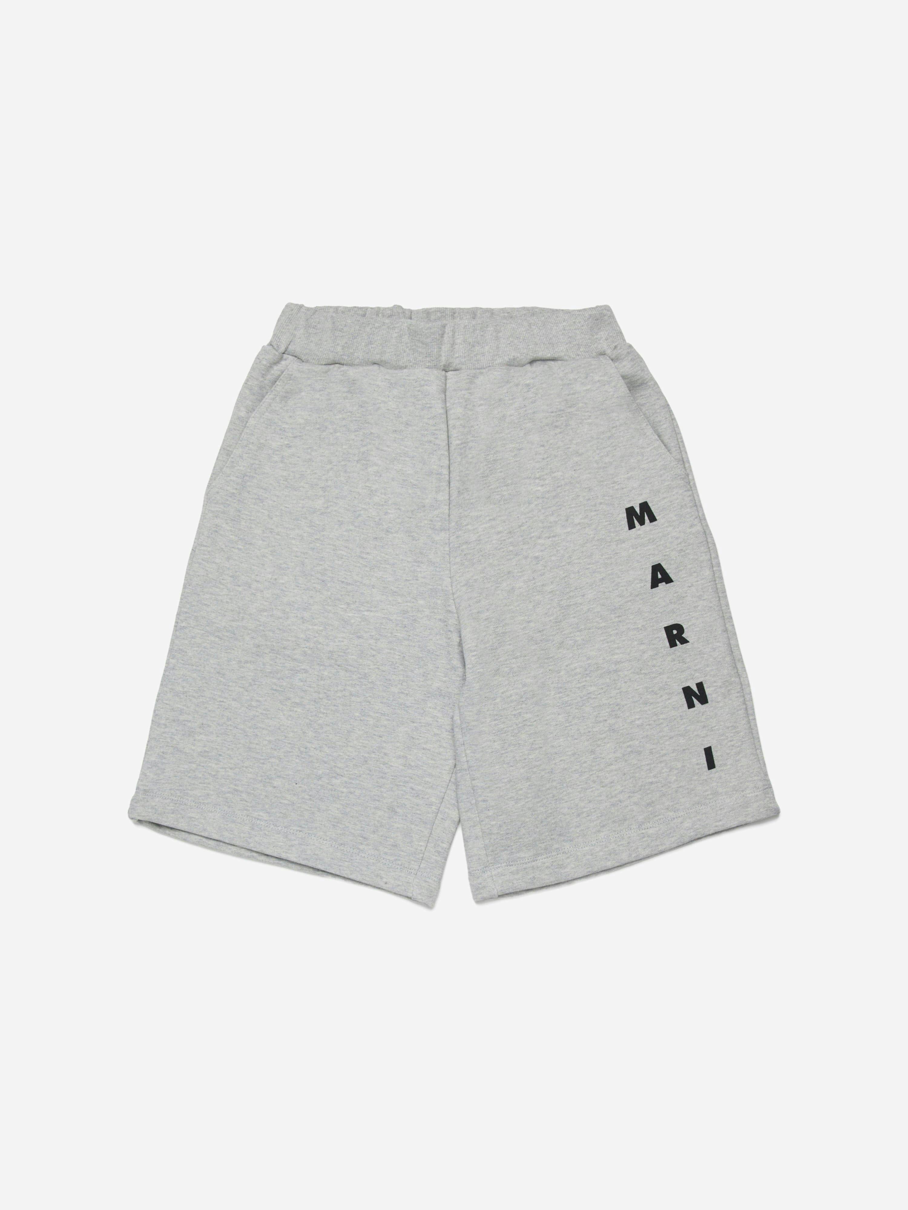 Marni Kids Unisex Kids Grey Logo Shorts In - 12 Yrs